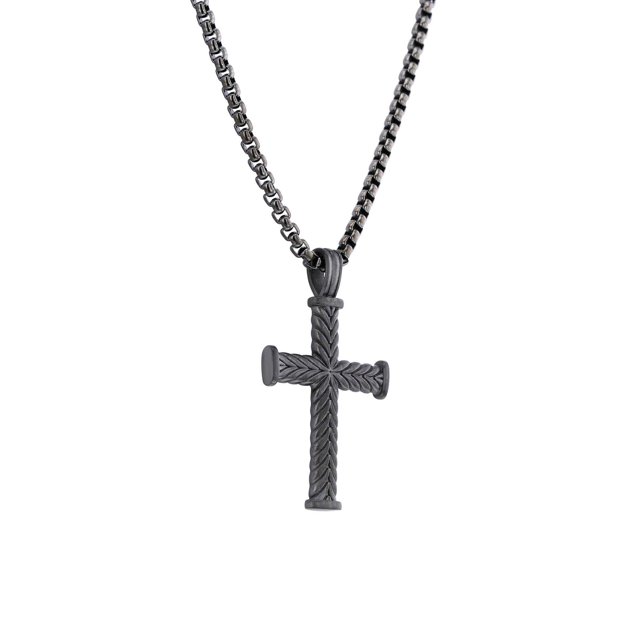 【BLACKPURPLE】HALFRIBO PEARL CROSS PENDANT NECKLACE Silas Stainless Steel Chevron Cross Necklace – Steven Singer