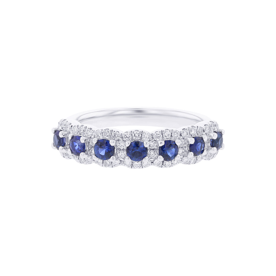 Lola Sapphire and Diamond 7 Stone Ring