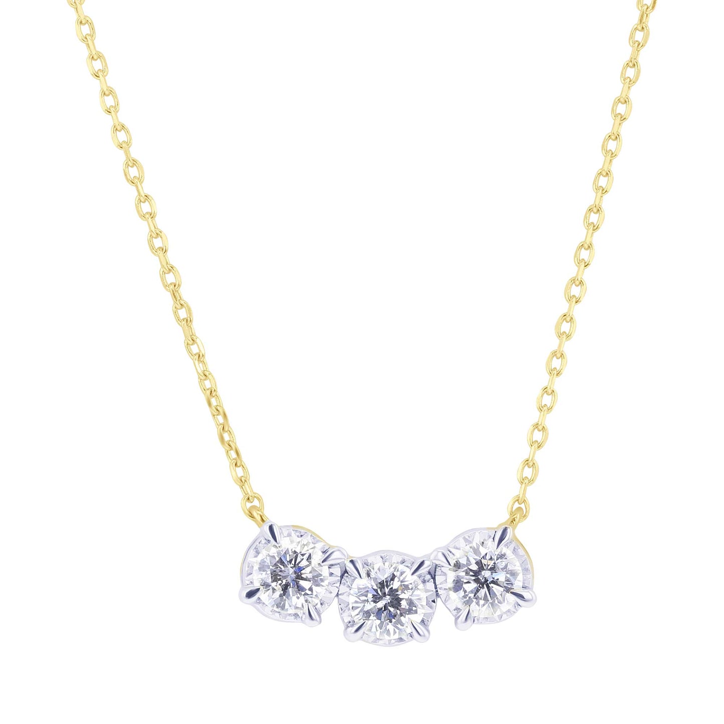 Mirage Three Stone Diamond Necklace 1/2 ct