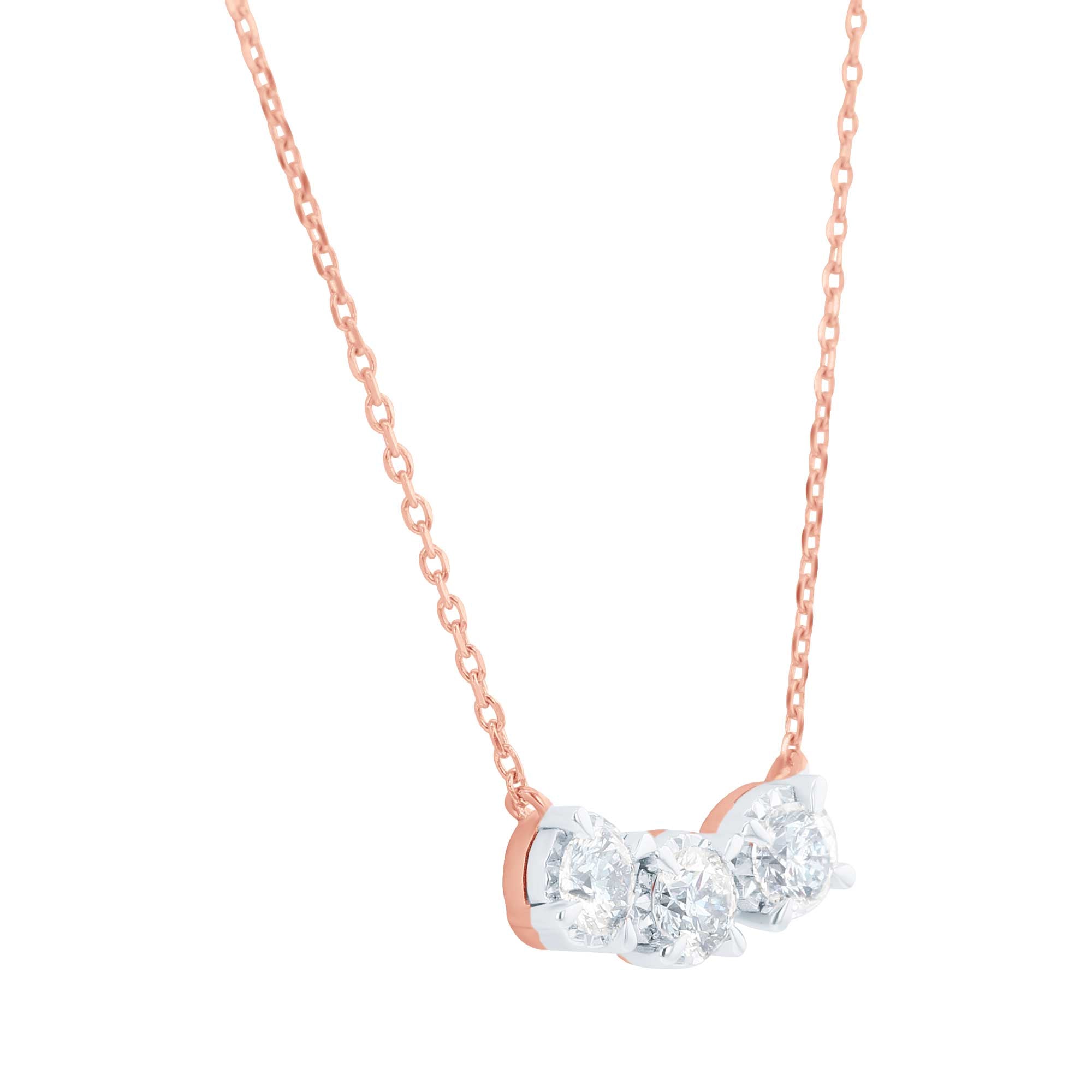 Mirage Three Stone Diamond Necklace 1/2 ct