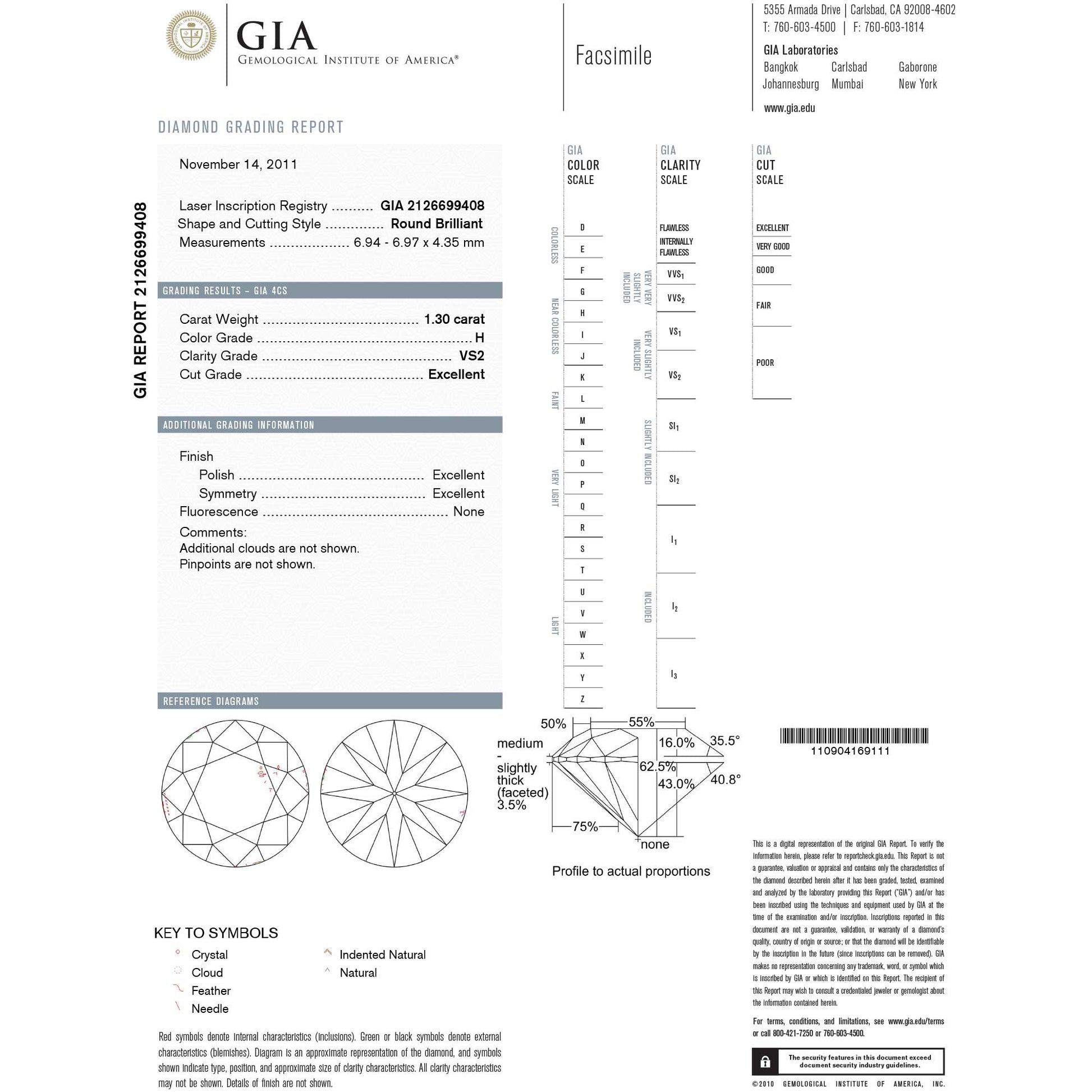 Gwendolyn Certified Ready for Love Diamond Engagement Ring 1 1/2ct