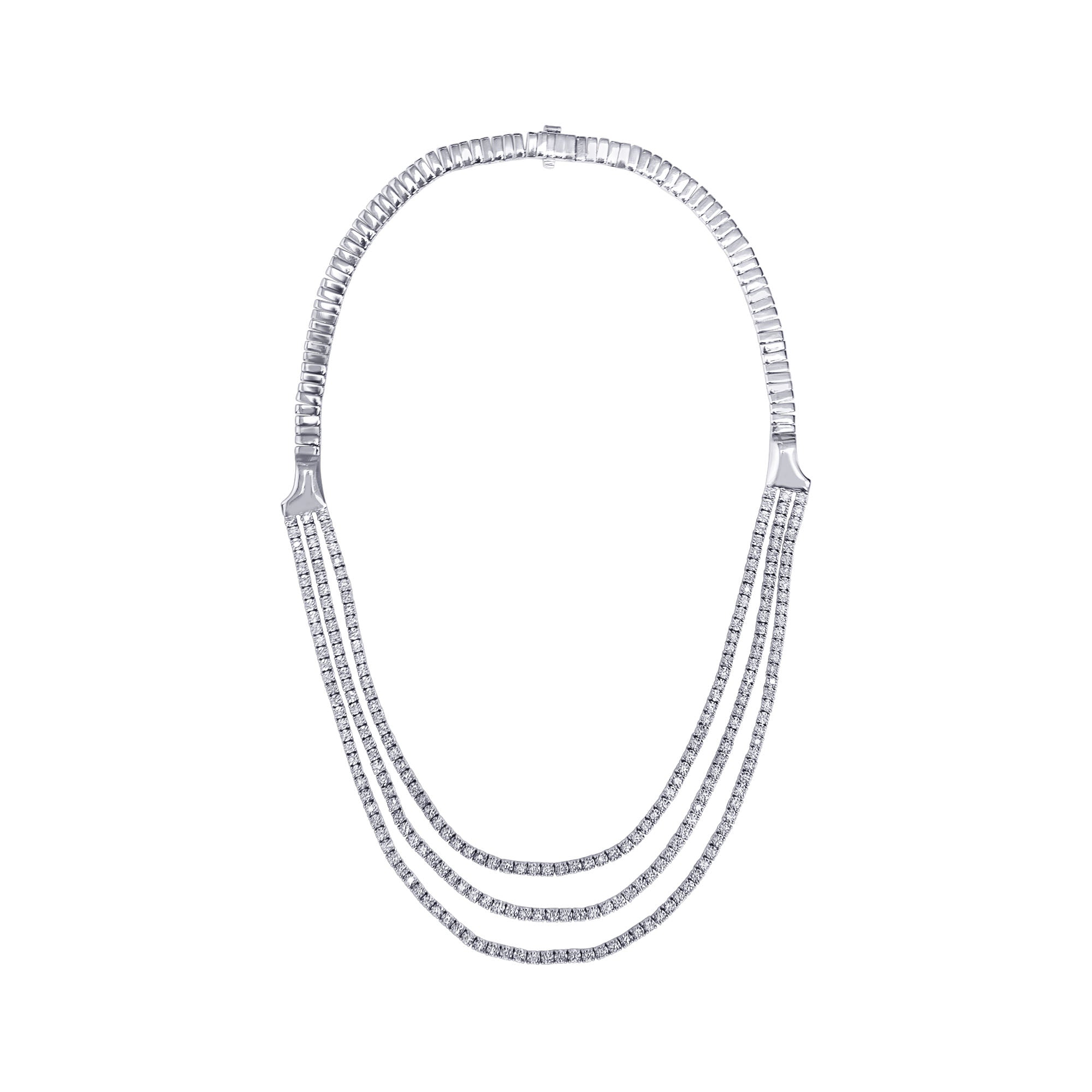 Remy 3 Row Diamond Tennis Necklace