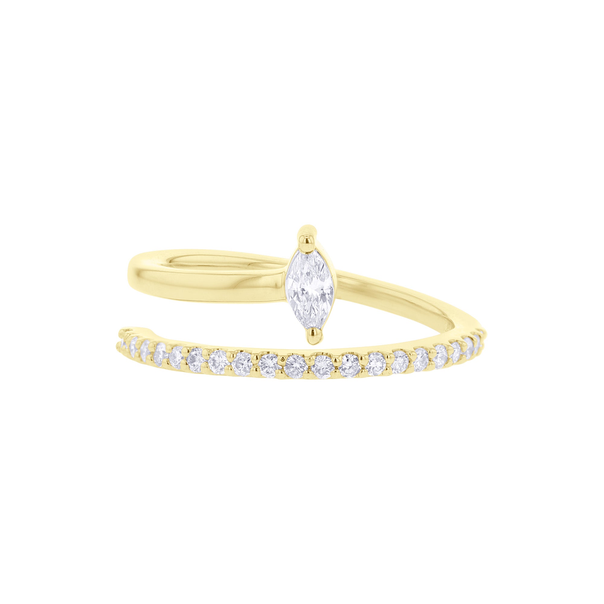 Marquise Spiral Diamond Ring