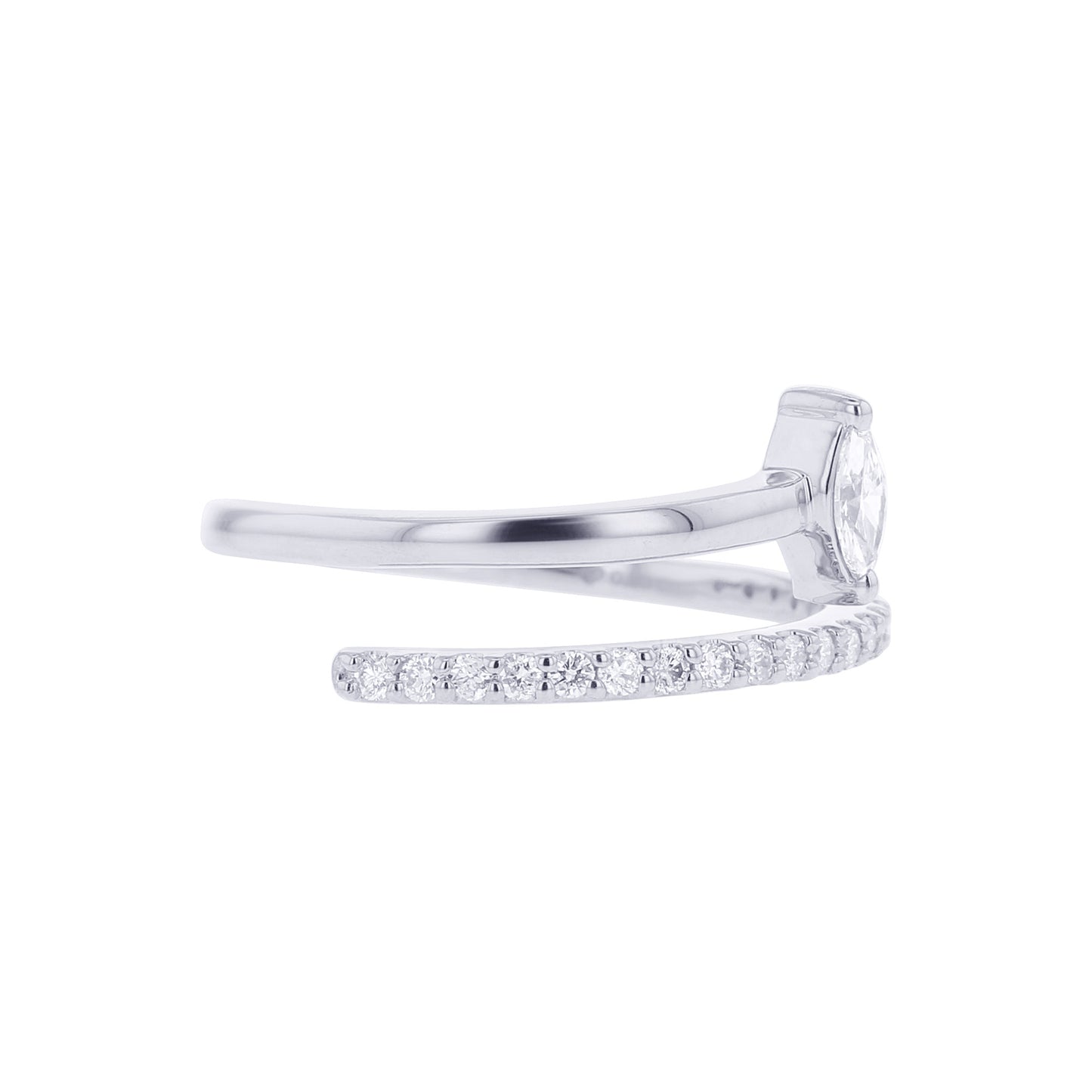 Marquise Spiral Diamond Ring