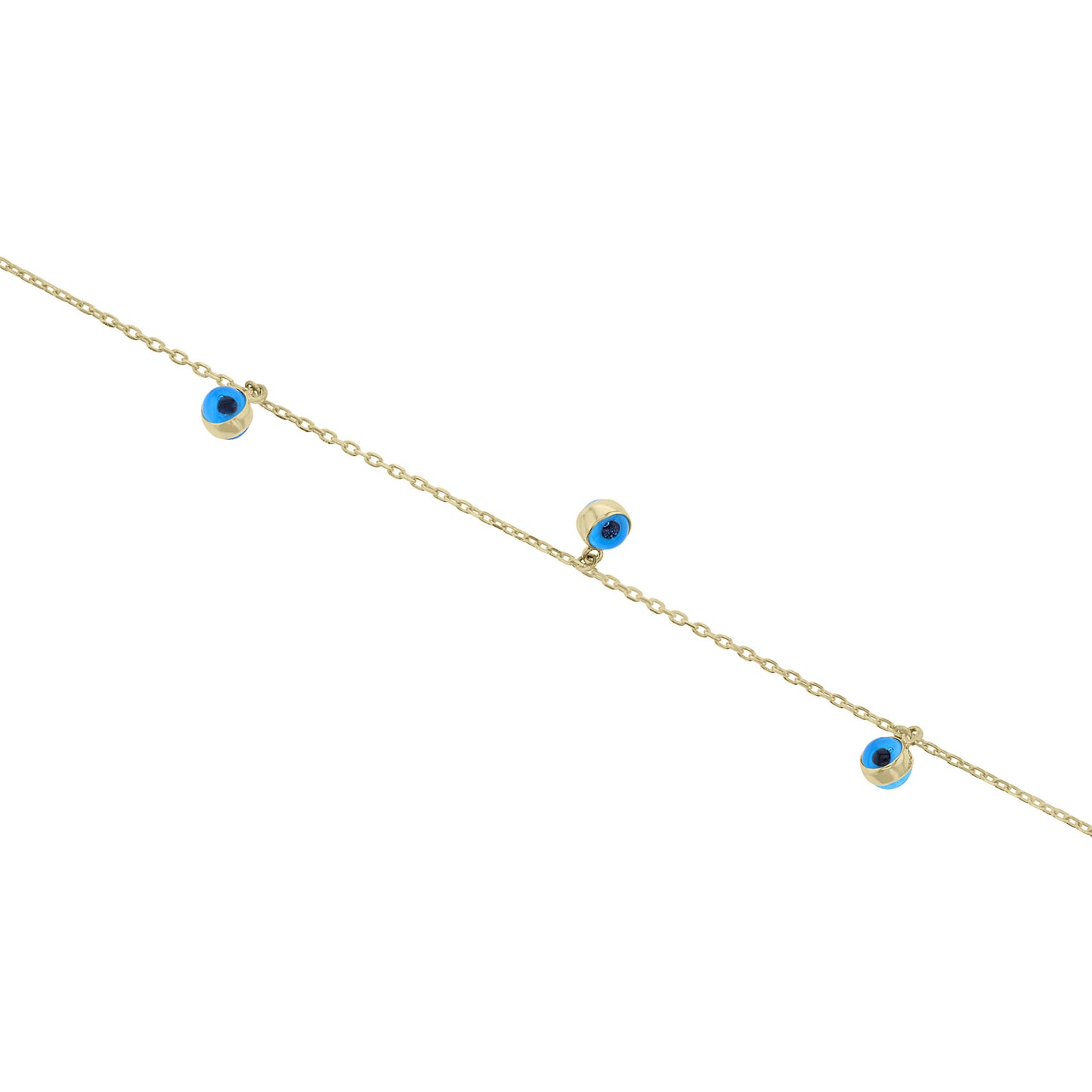 Evil Eye Beaded Gold Anklet