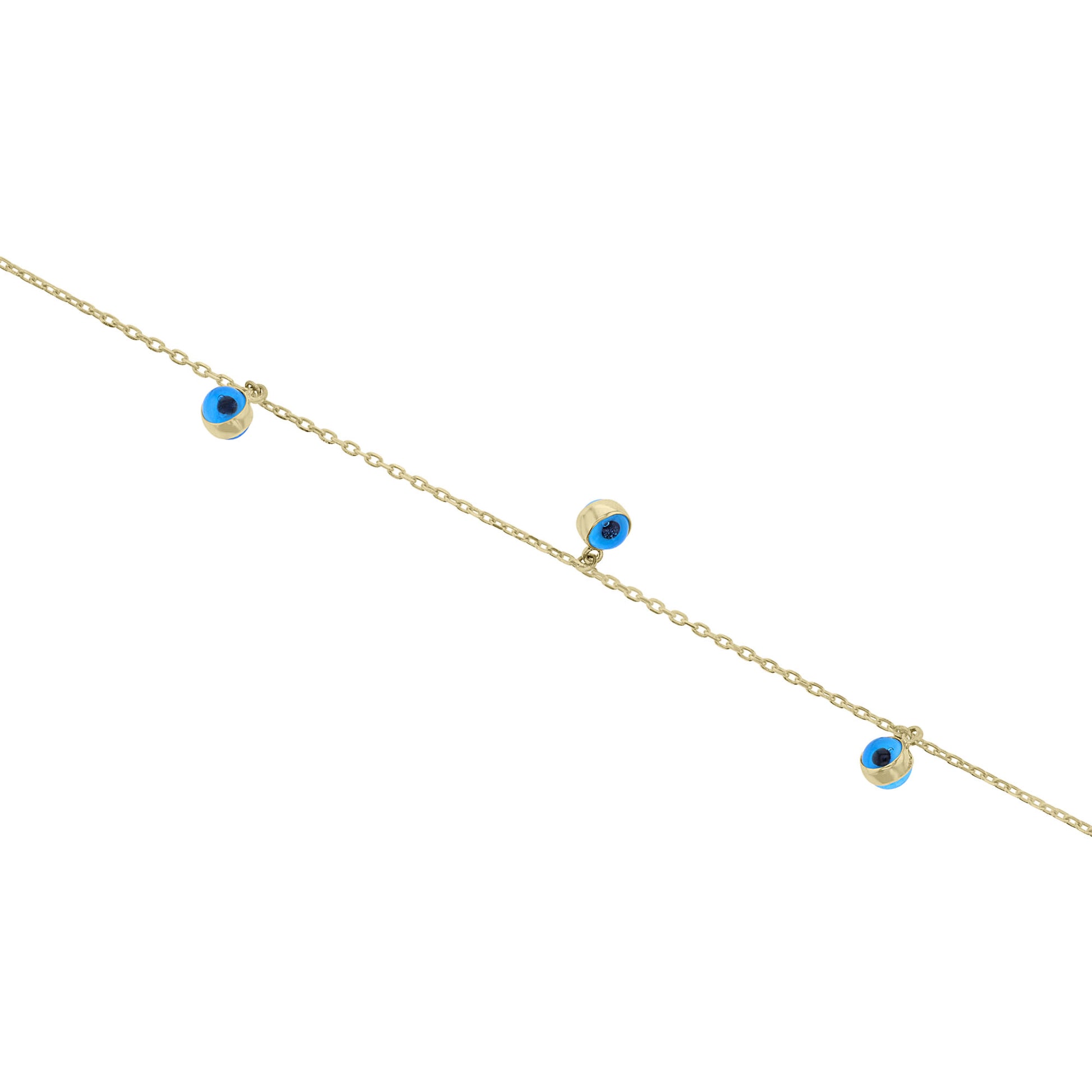 Evil Eye Beaded Gold Anklet