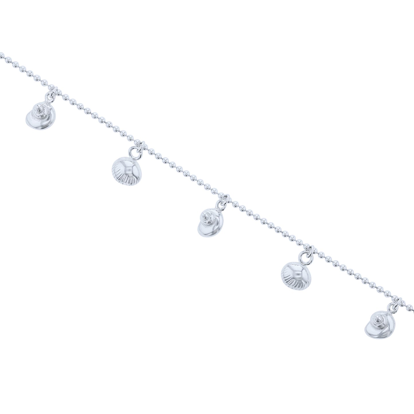 Silver Sally Seashell Anklet