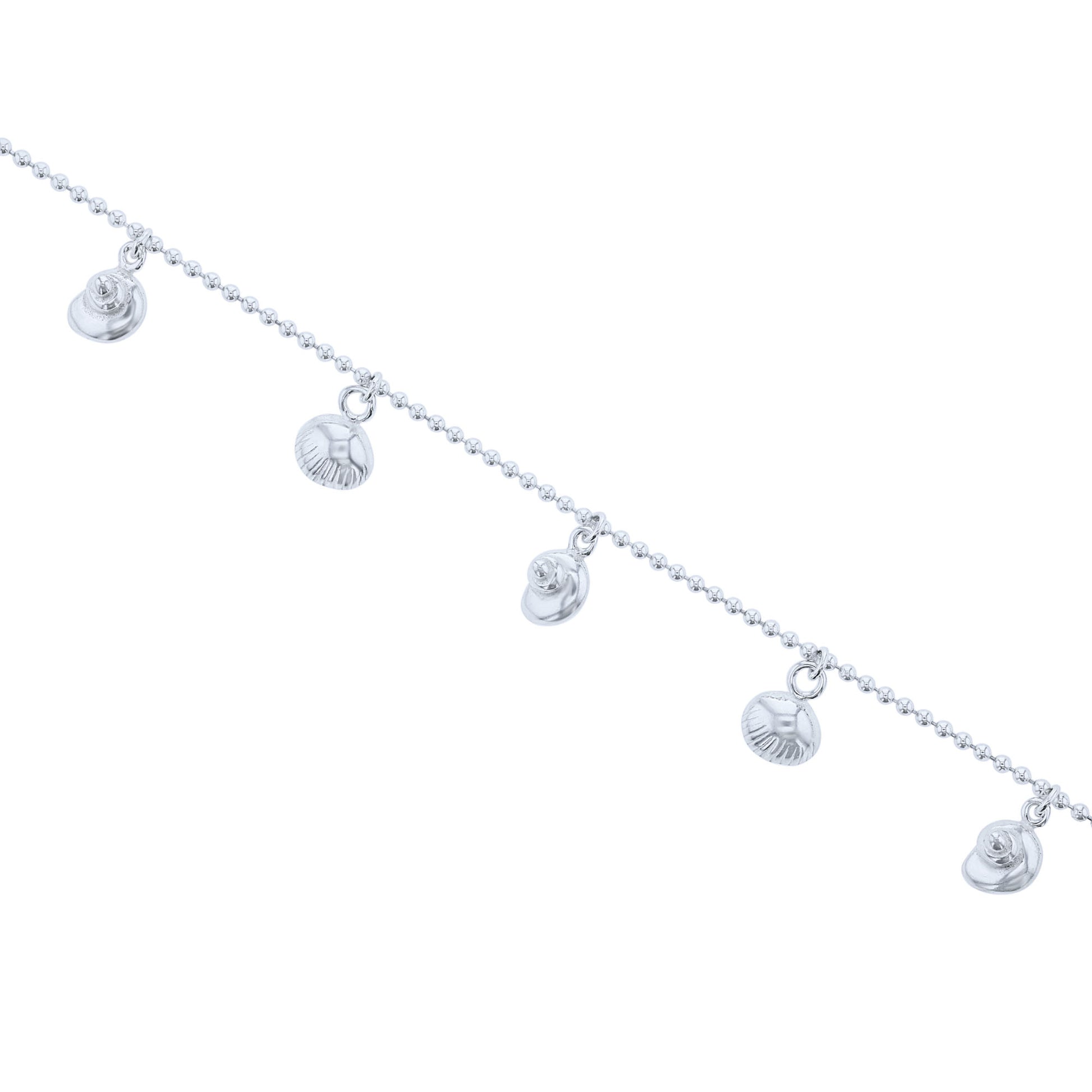 Silver Sally Seashell Anklet