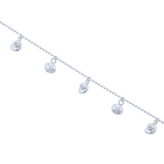 Silver Sally Seashell Anklet