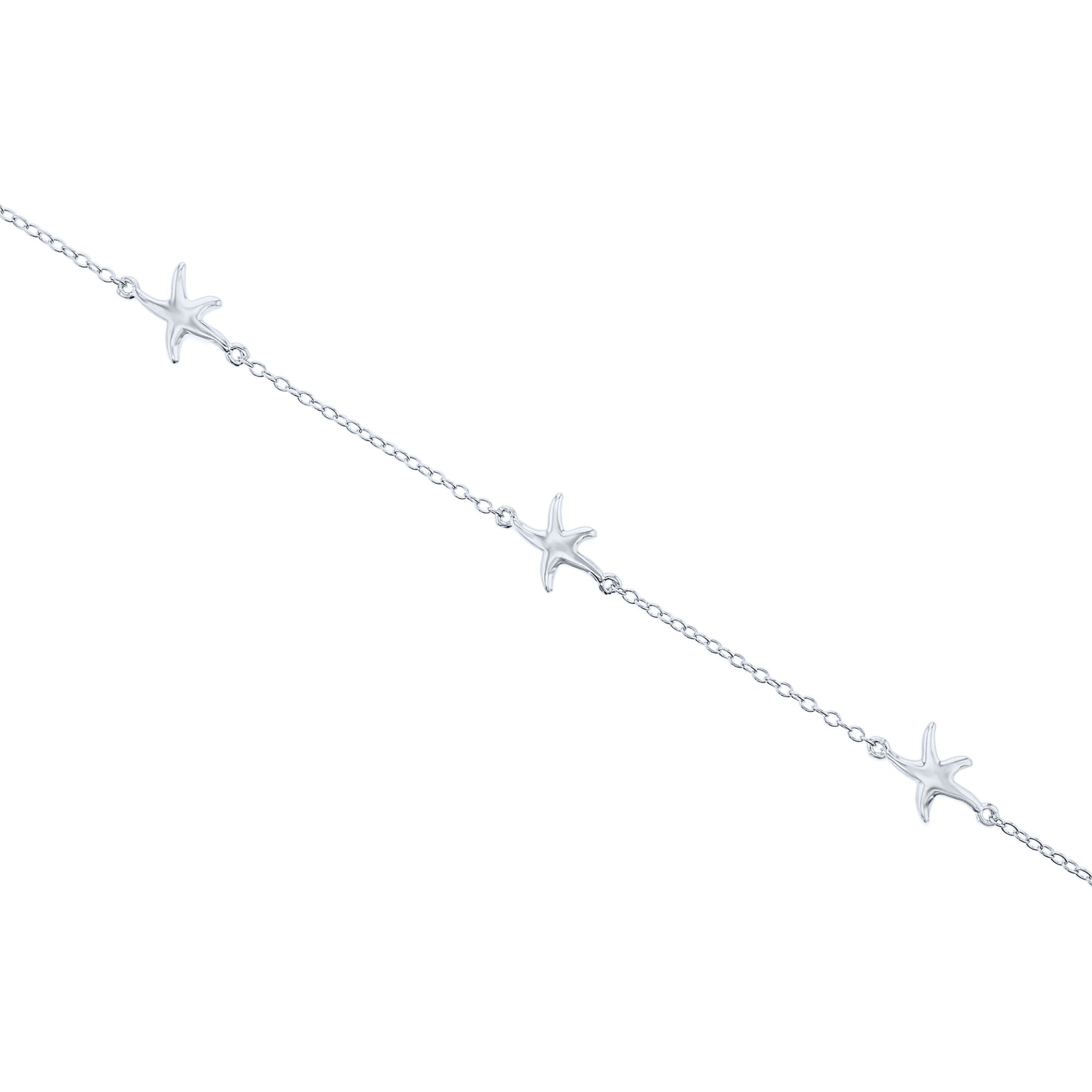 Silver Sandy Starfish Anklet