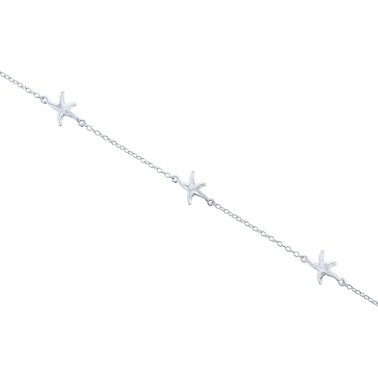 Silver Sandy Starfish Anklet