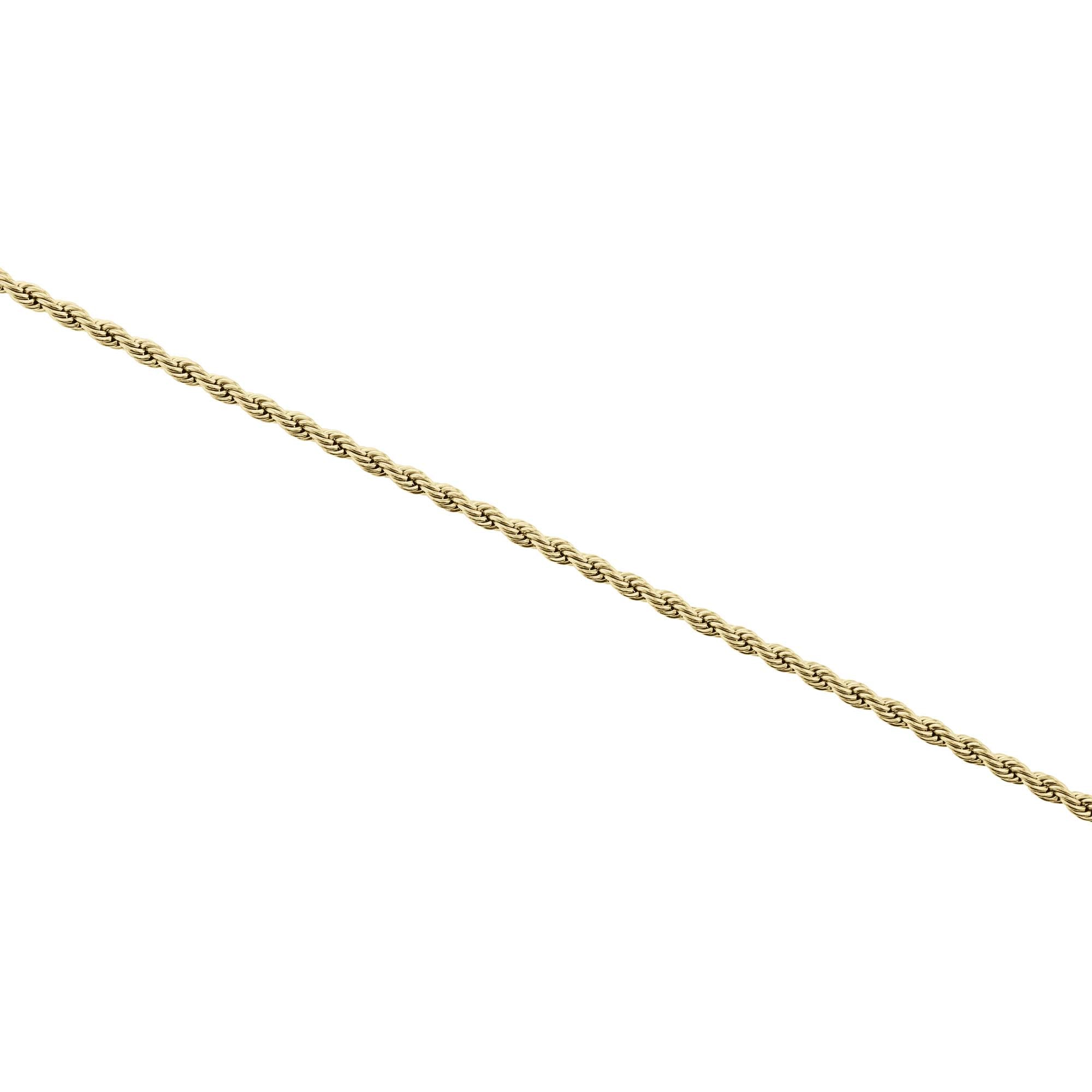 Boardwalk Rope Chain Stainless Steel Anklet- 2mm