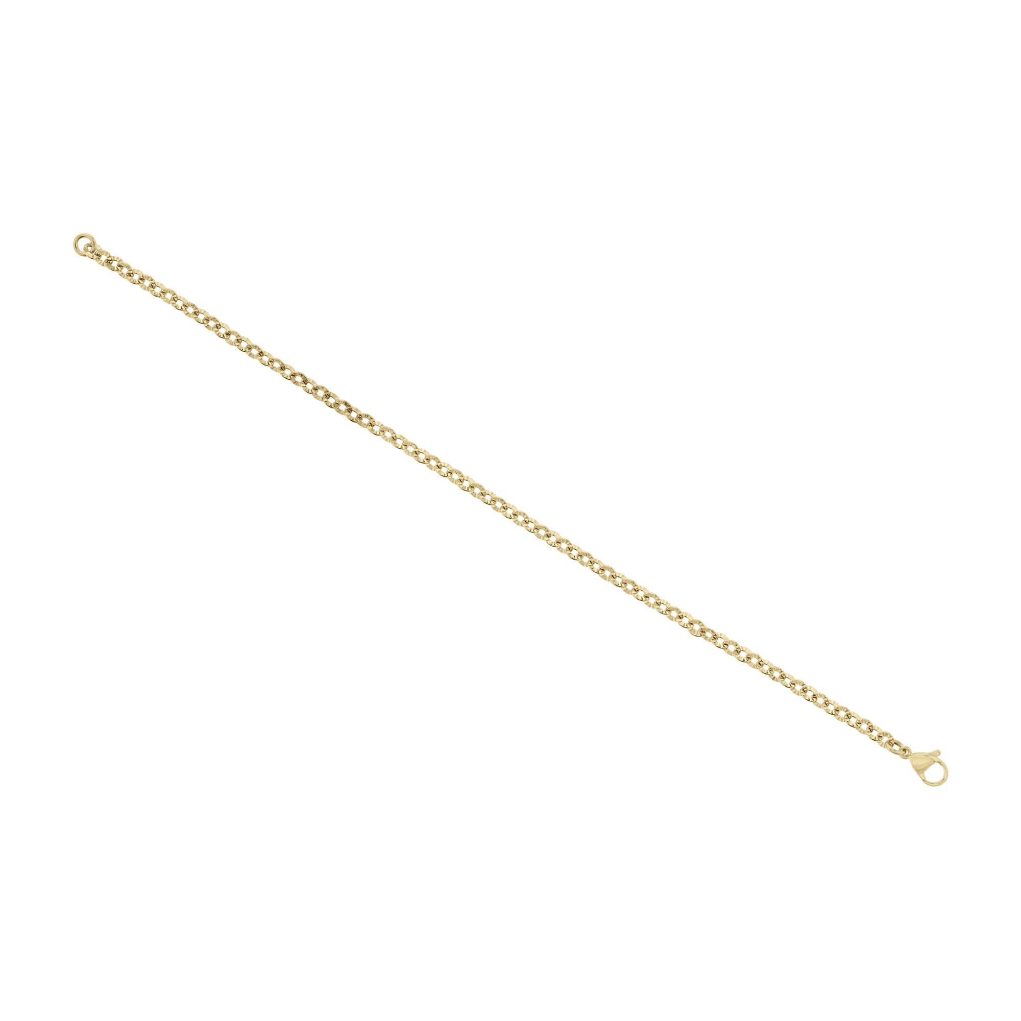 Island Time Sparkle Round Link Stainless Steel Anklet