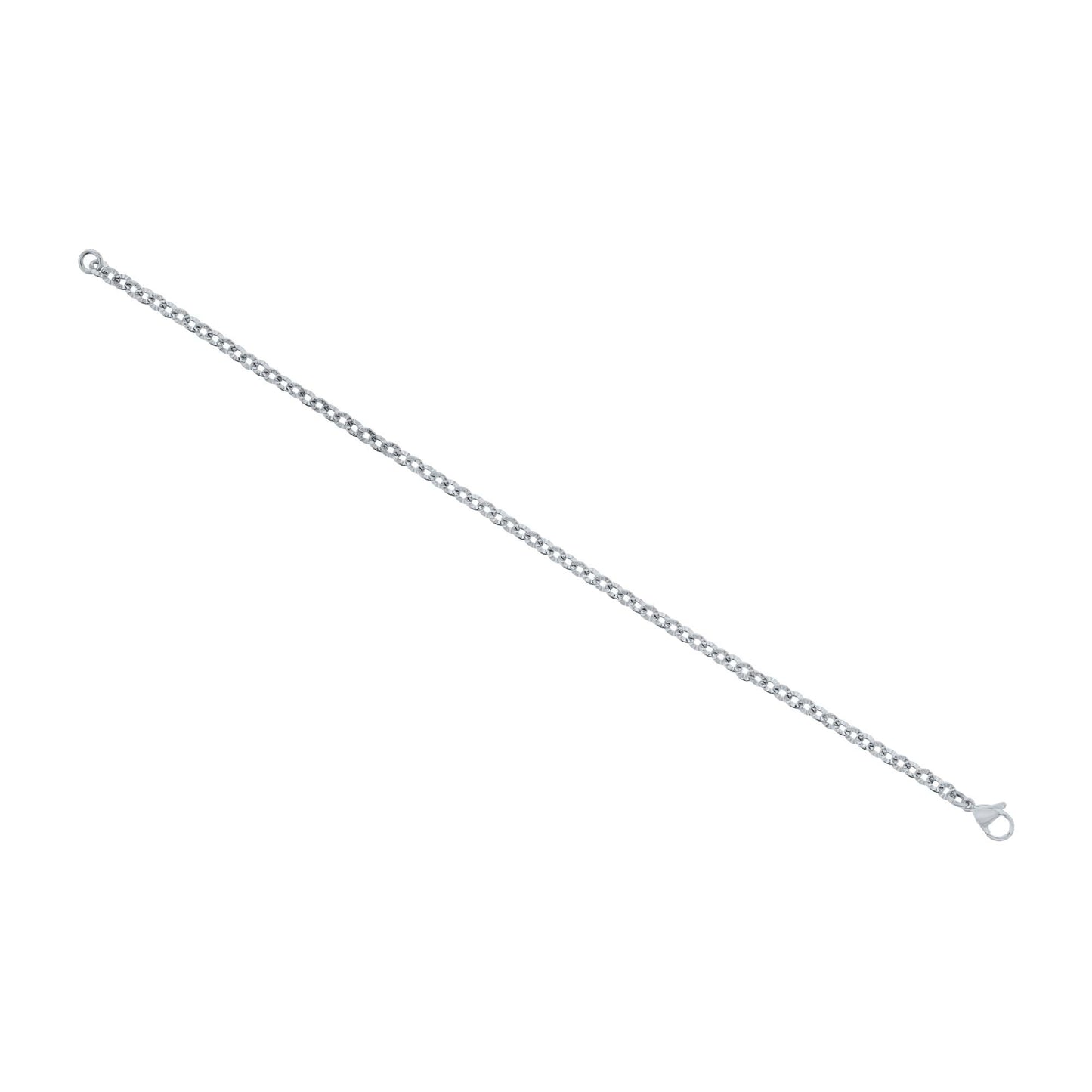 Island Time Sparkle Round Link Stainless Steel Anklet