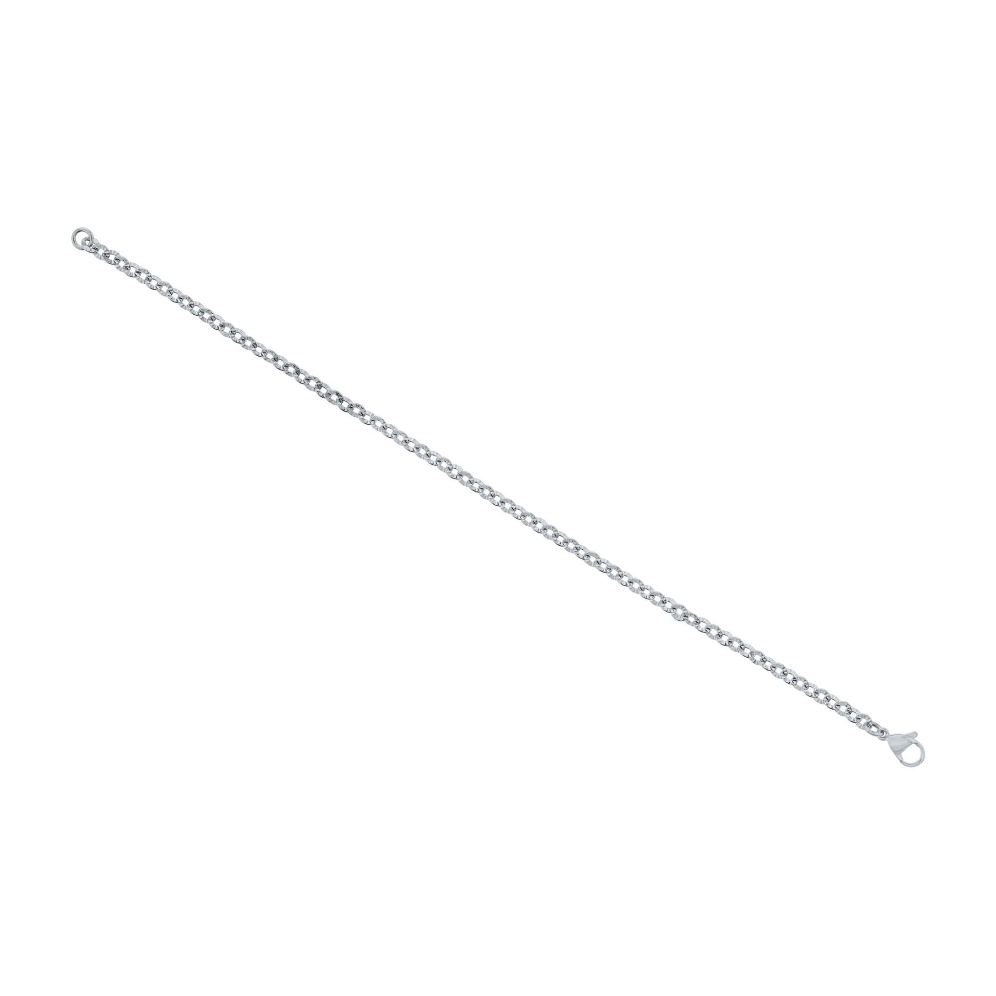 Island Time Sparkle Round Link Stainless Steel Anklet
