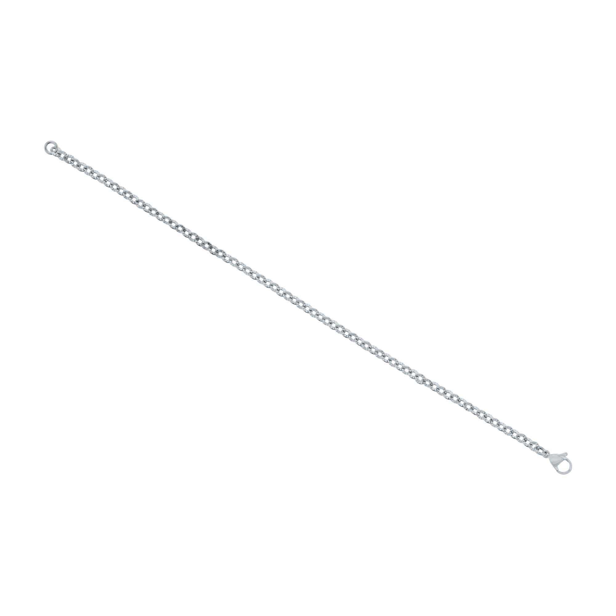 Island Time Sparkle Round Link Stainless Steel Anklet