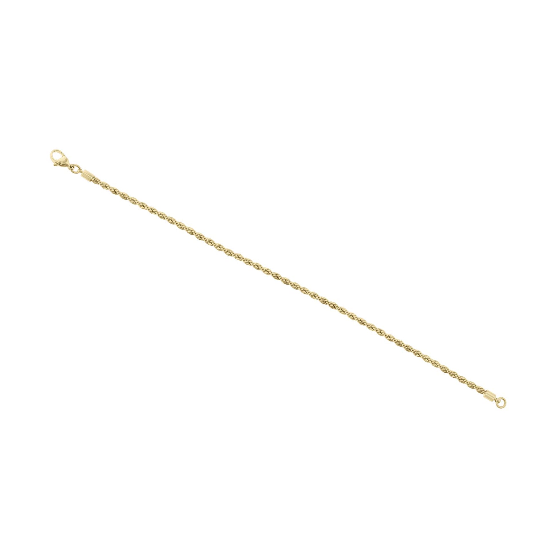 Boardwalk Rope Chain Stainless Steel Anklet- 3mm