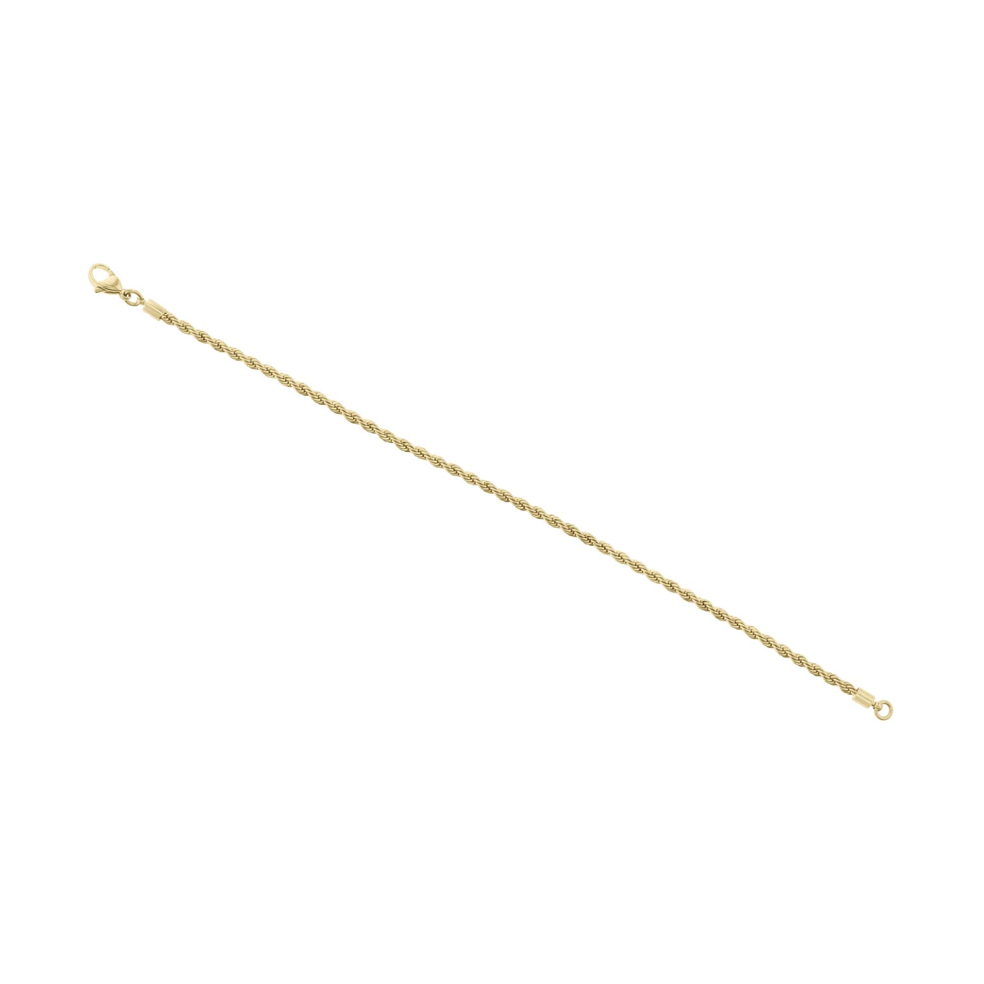 Boardwalk Rope Chain Stainless Steel Anklet- 3mm