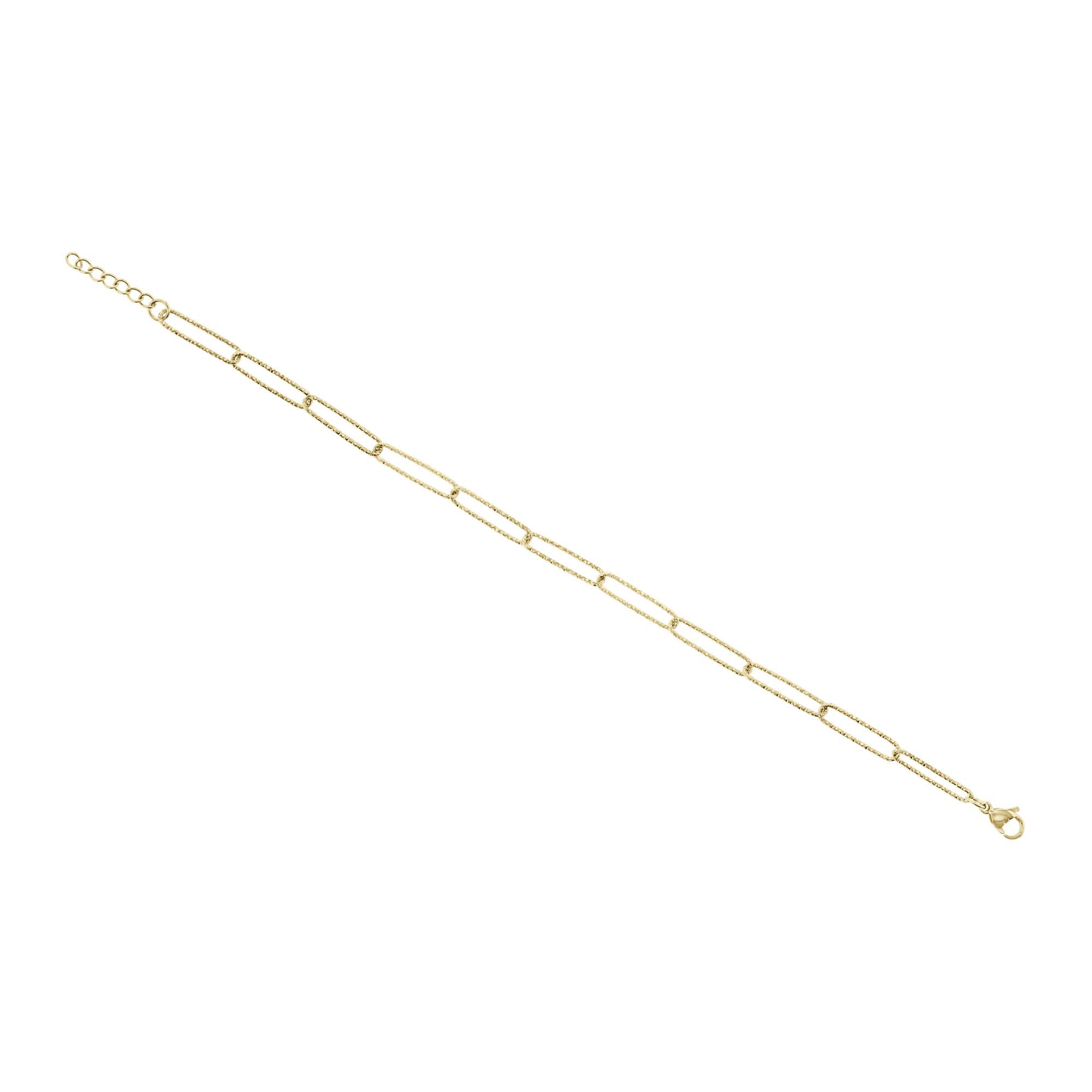 Sun Chaser Sparkle Oval Link Stainless Steel Anklet