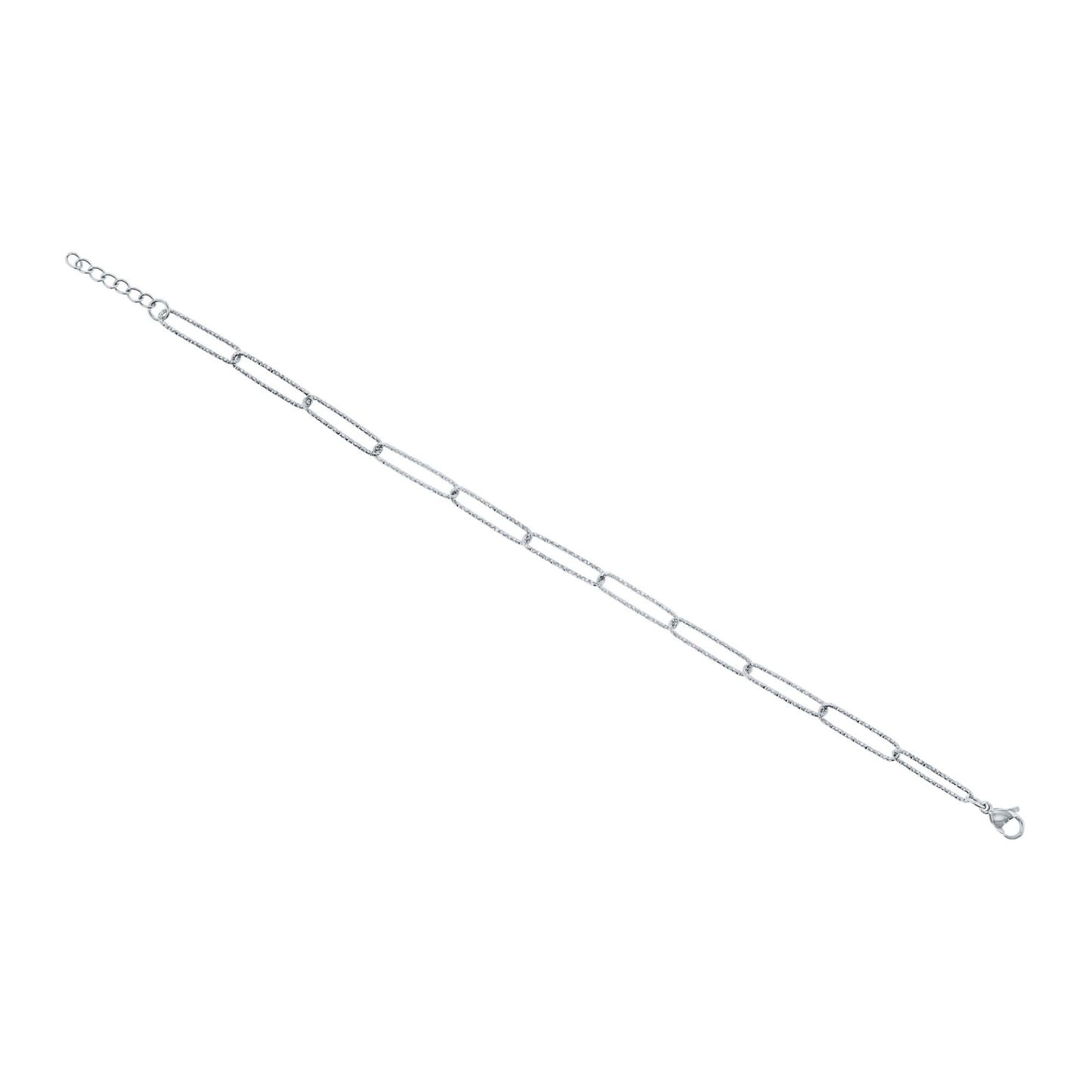 Sun Chaser Sparkle Oval Link Stainless Steel Anklet