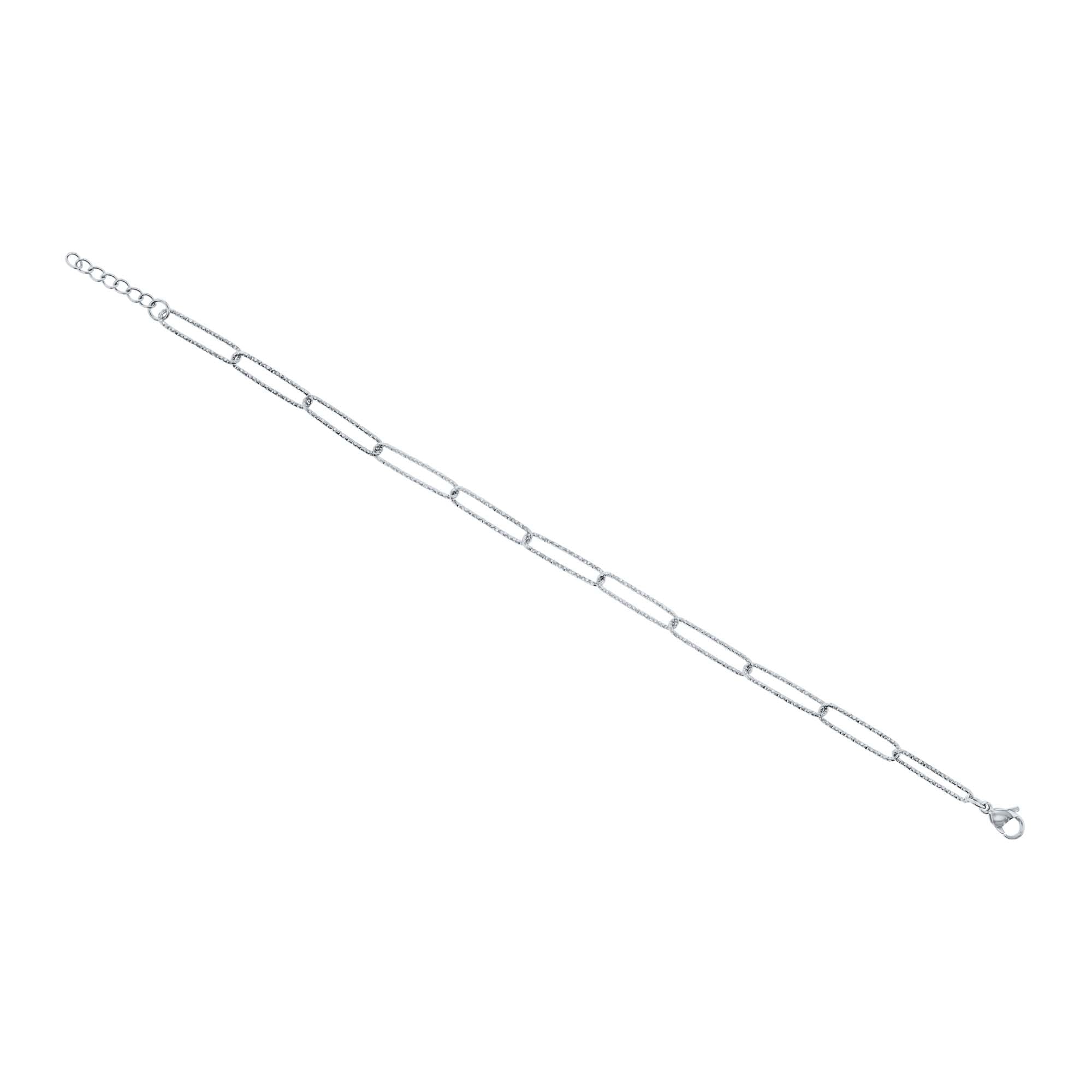 Sun Chaser Sparkle Oval Link Stainless Steel Anklet