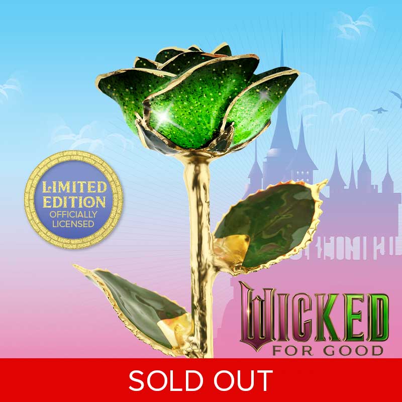 Wicked For Good: Elphaba 24kt Gold Dipped Rose
