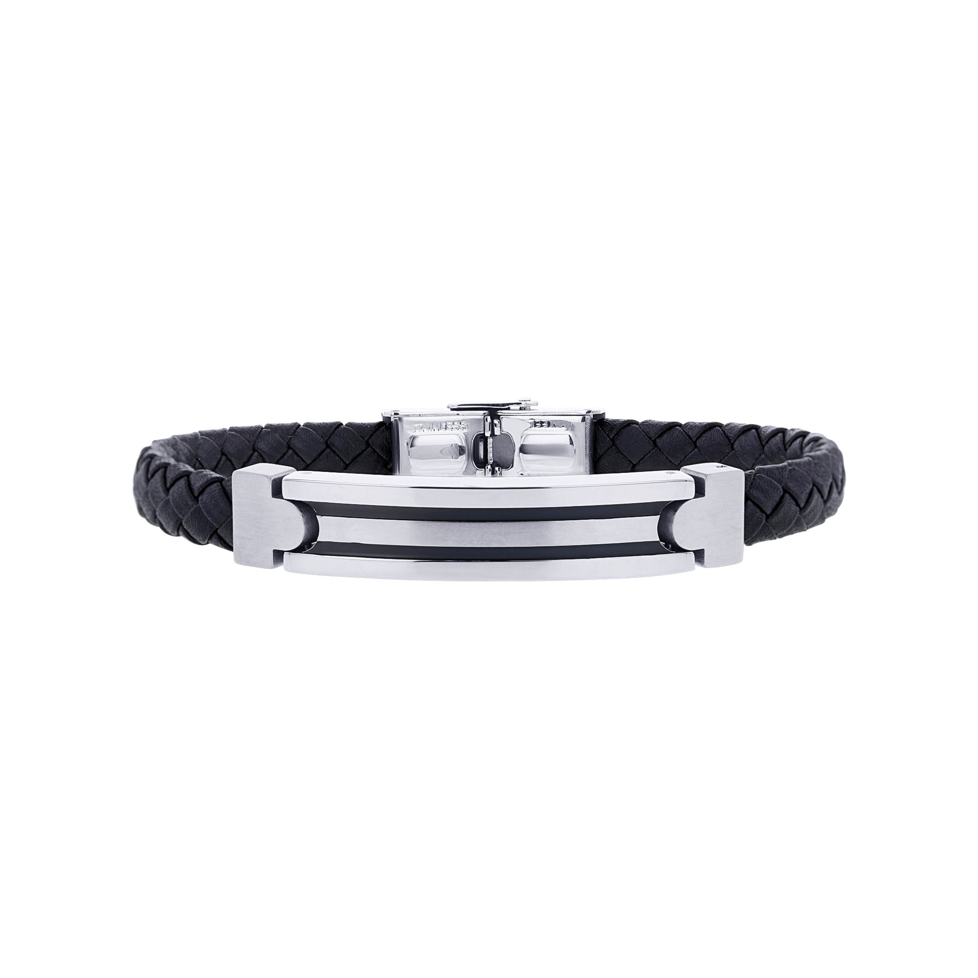 Kairo Stainless Steel Leather Bracelet