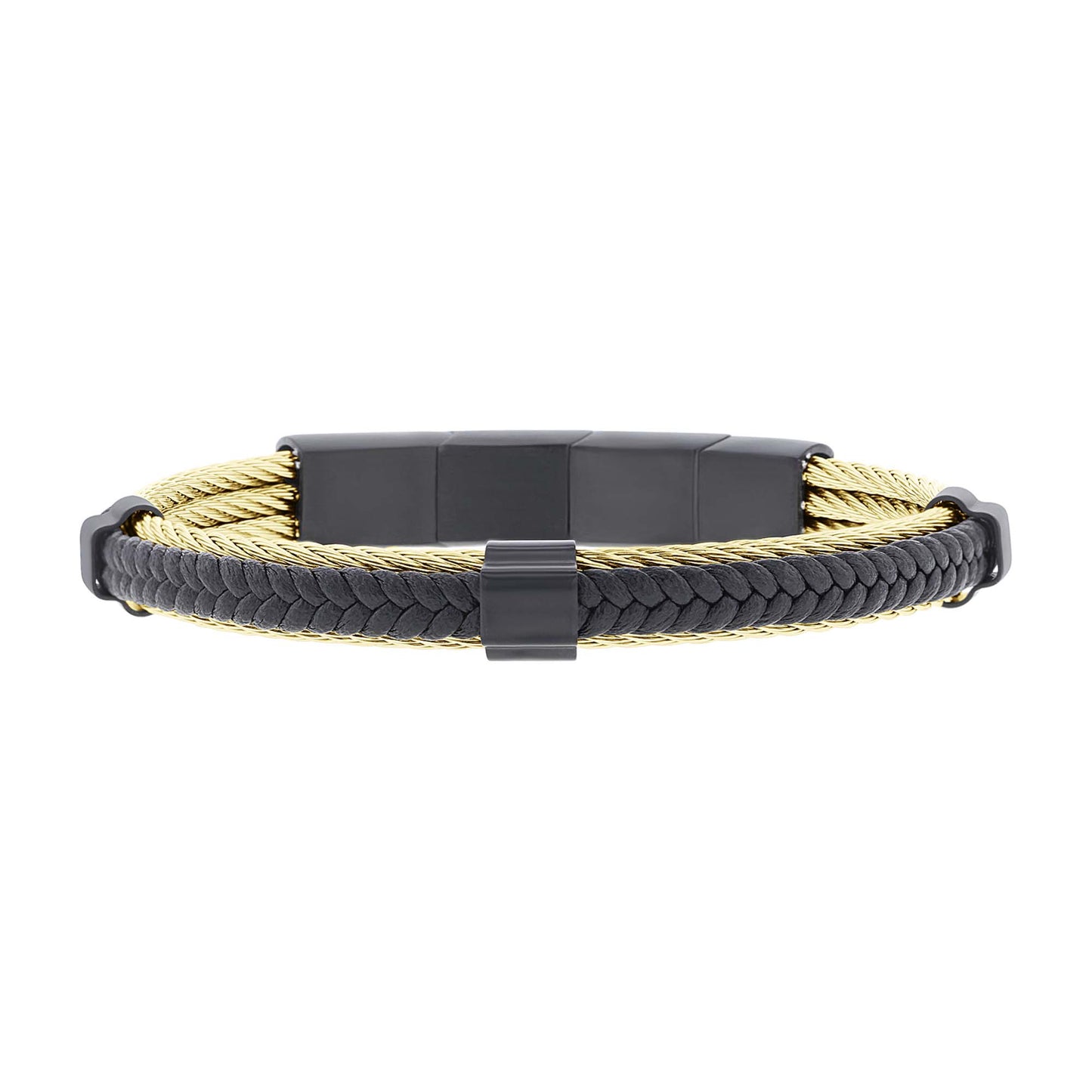 Hugo Stainless Steel and Leather Bracelet