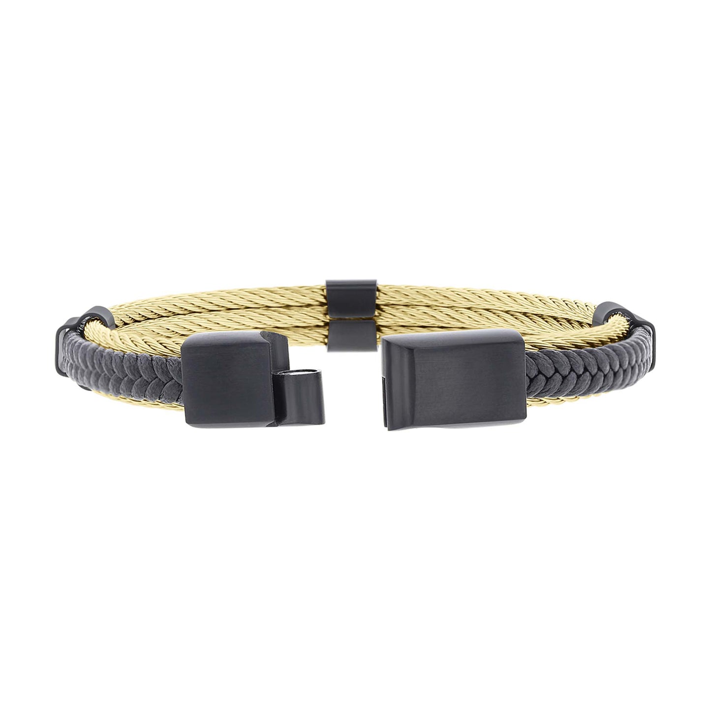 Hugo Stainless Steel and Leather Bracelet