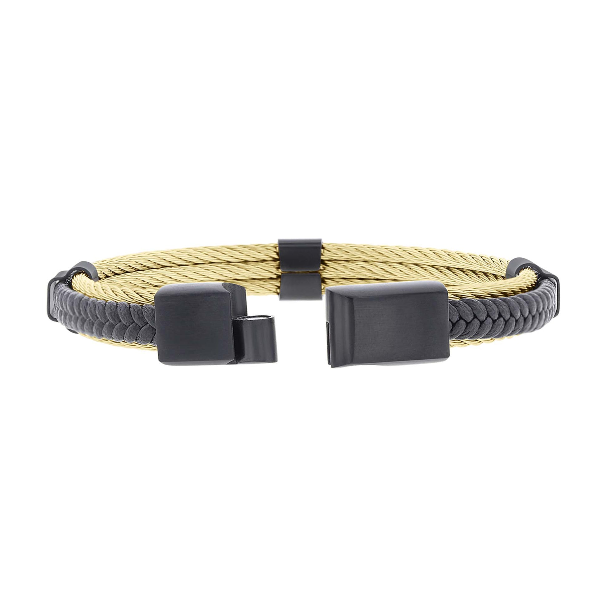 Hugo Stainless Steel and Leather Bracelet