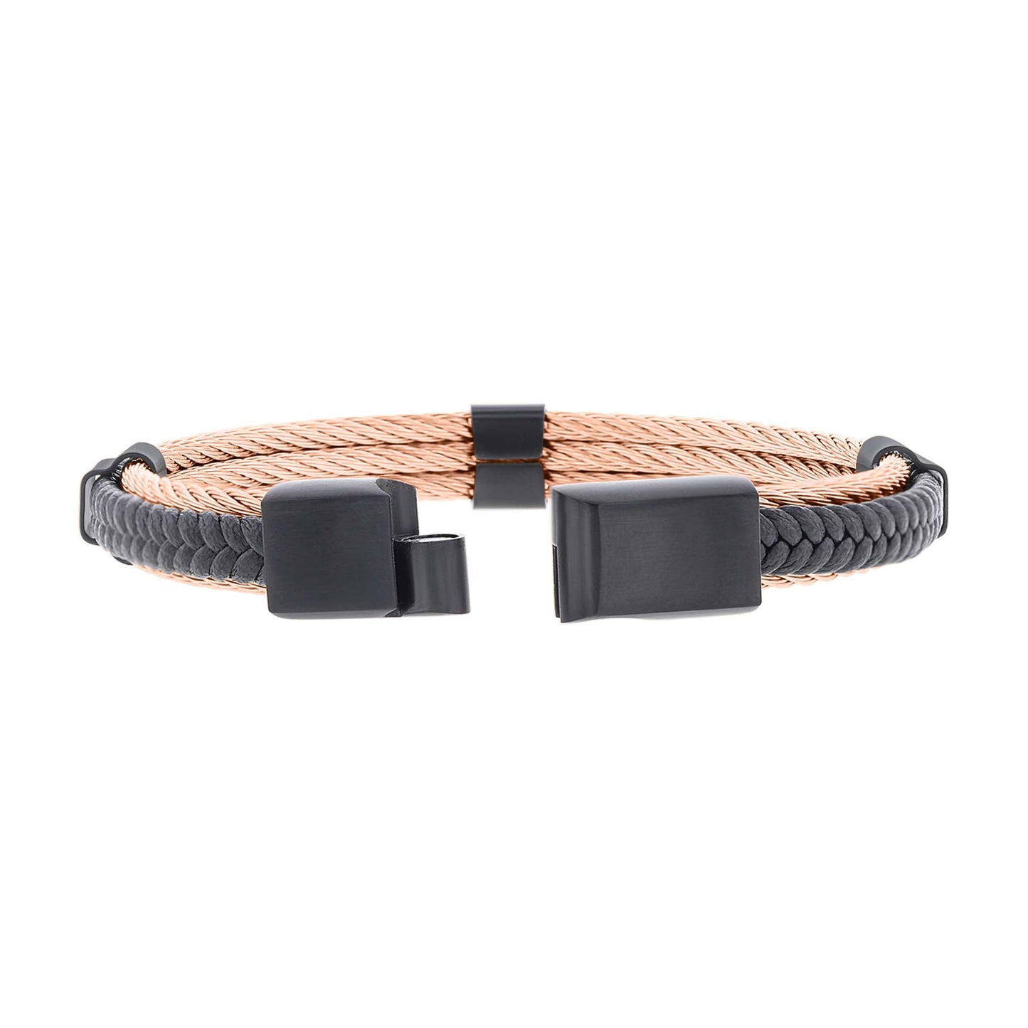 Hugo Stainless Steel and Leather Bracelet