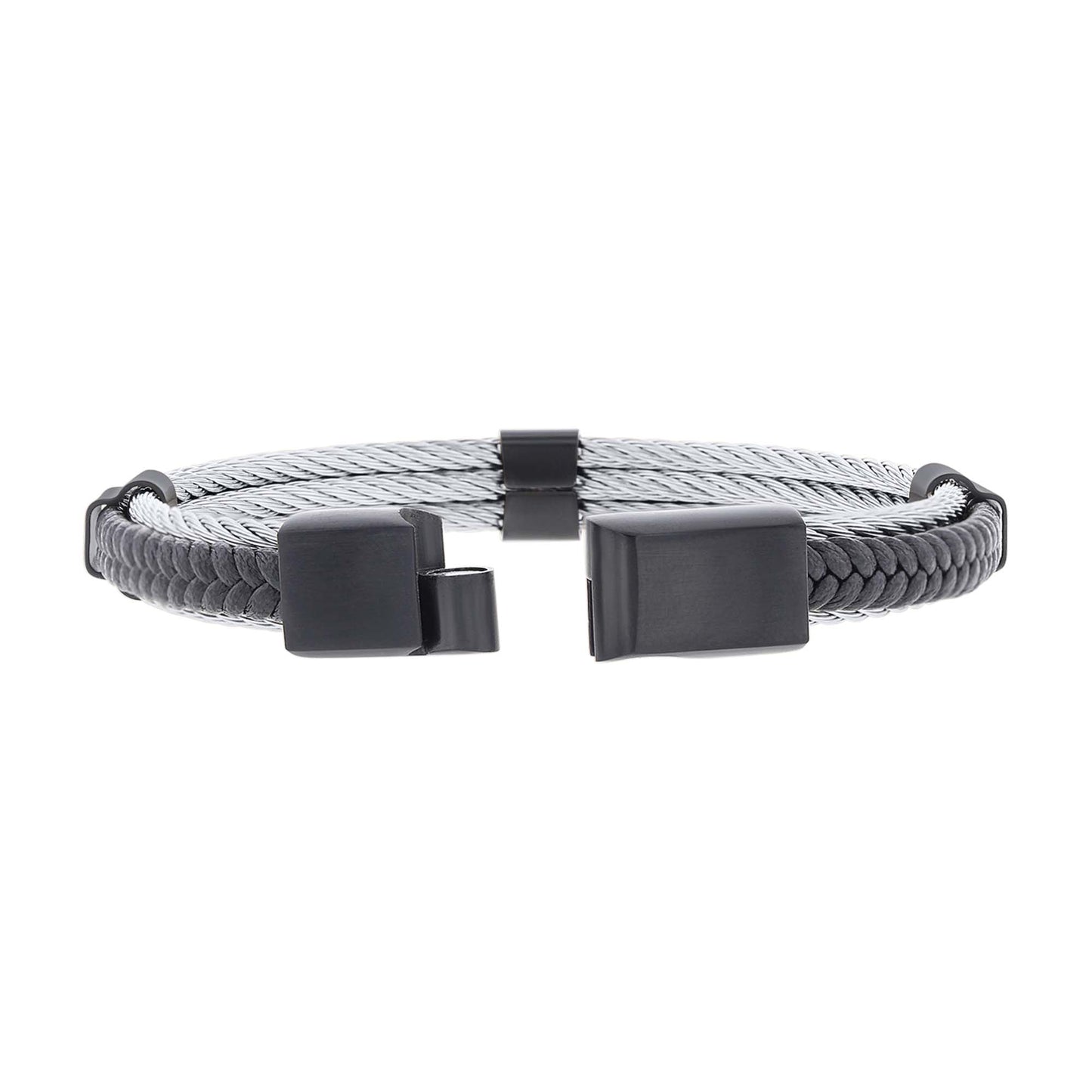 Hugo Stainless Steel and Leather Bracelet