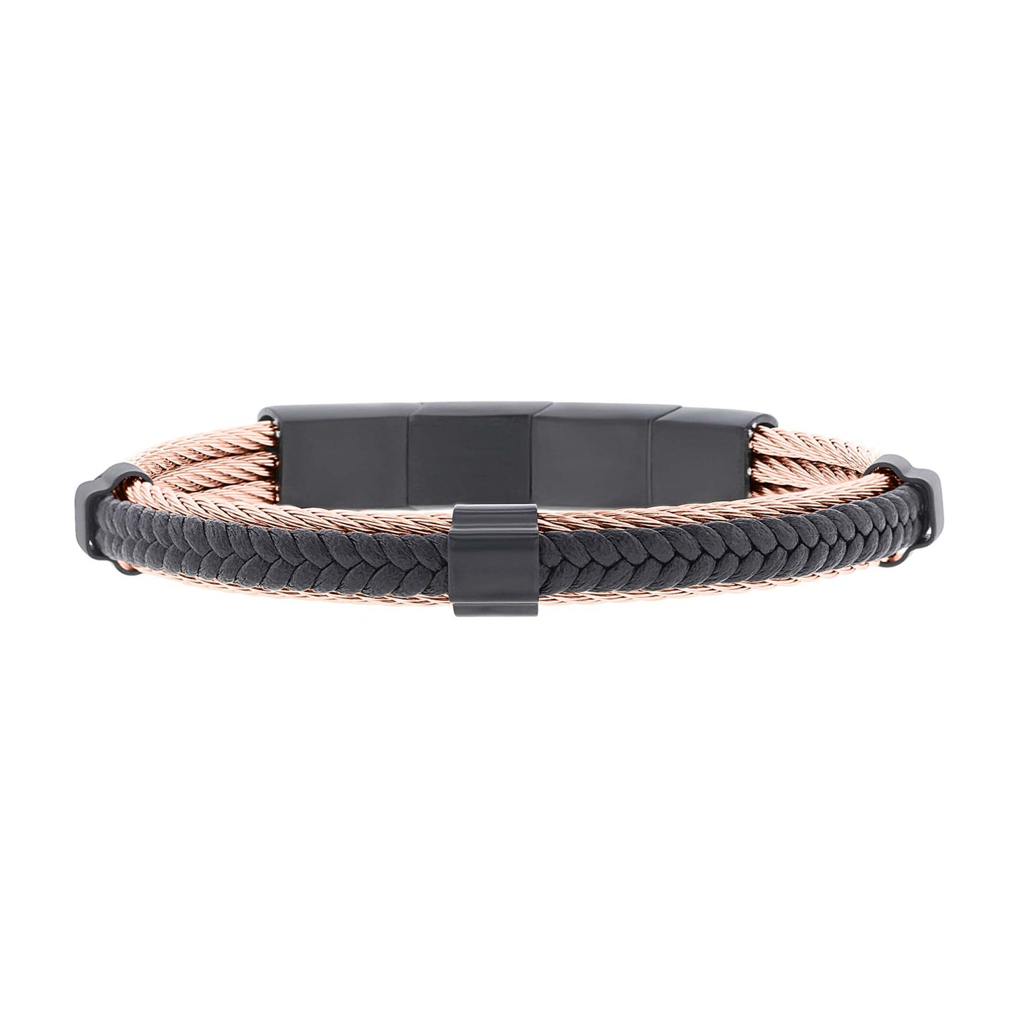 Hugo Stainless Steel and Leather Bracelet