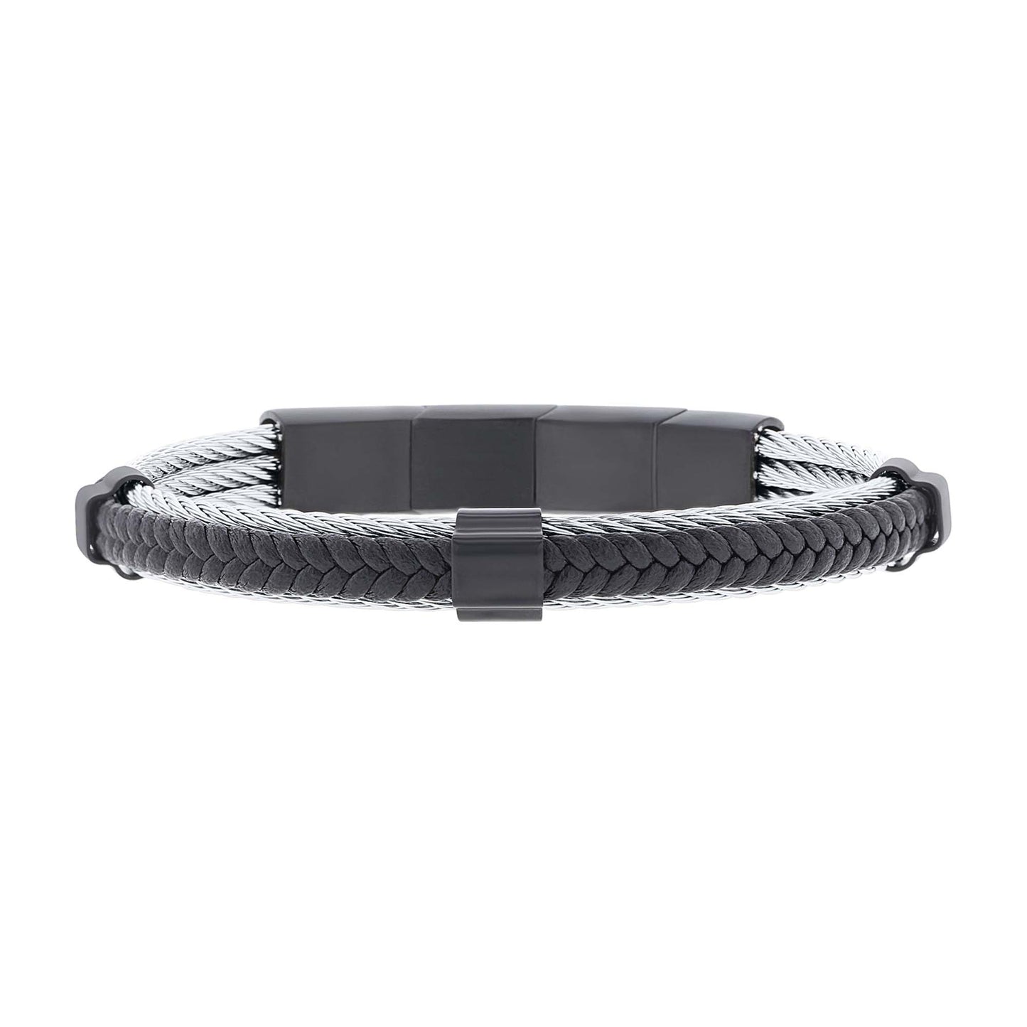 Hugo Stainless Steel and Leather Bracelet