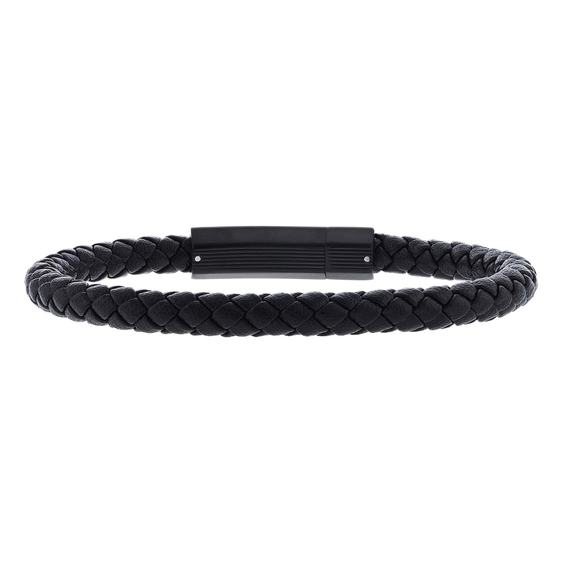 Uriel Stainless Steel & Leather Bracelet