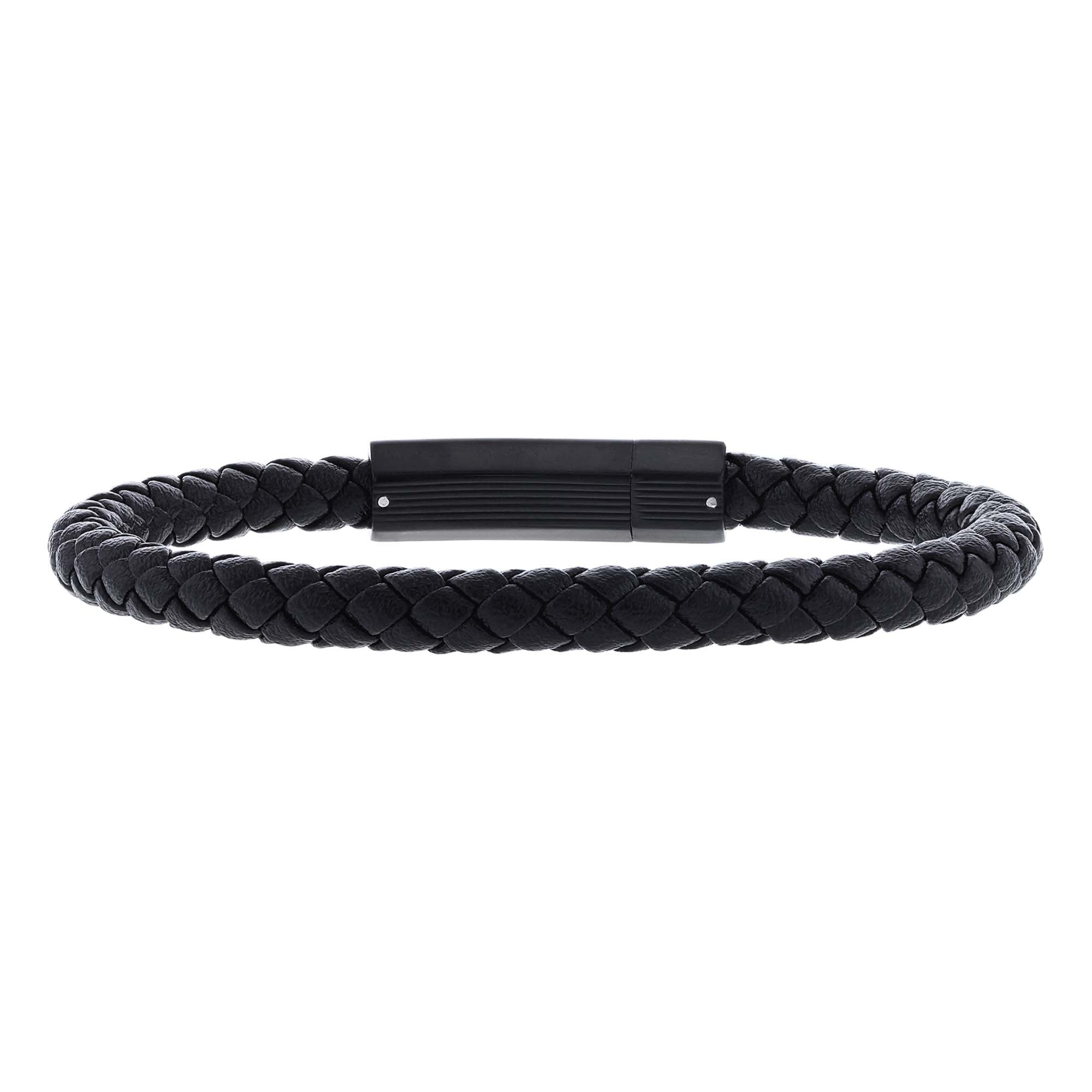 Uriel Stainless Steel & Leather Bracelet