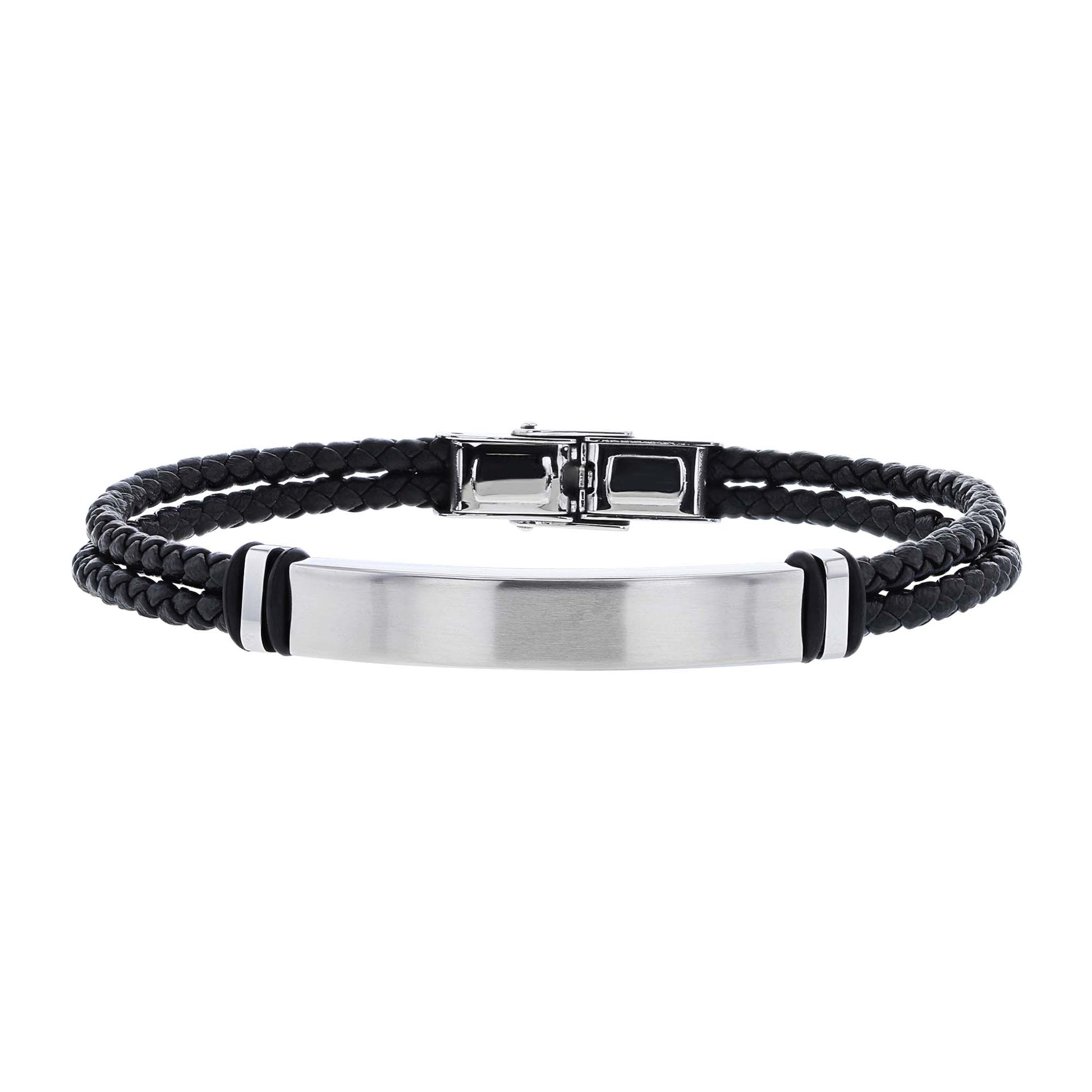 Ricky Stainless Steel & Leather Bracelet