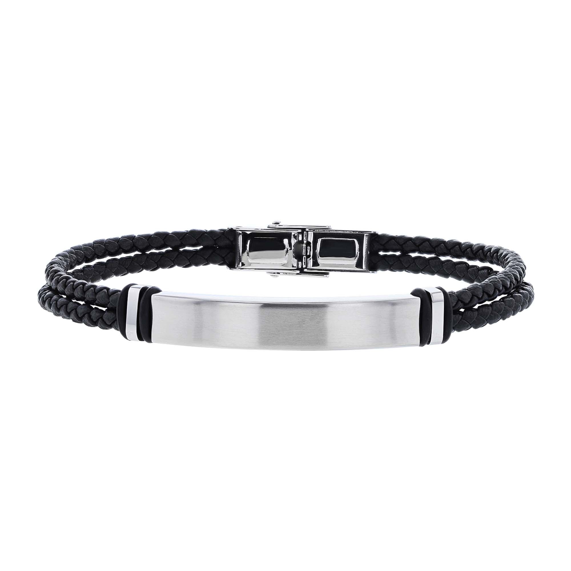 Ricky Stainless Steel & Leather Bracelet