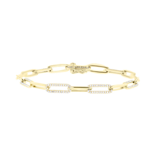 Shaula Paper Clip Pave Diamond Link Bracelet