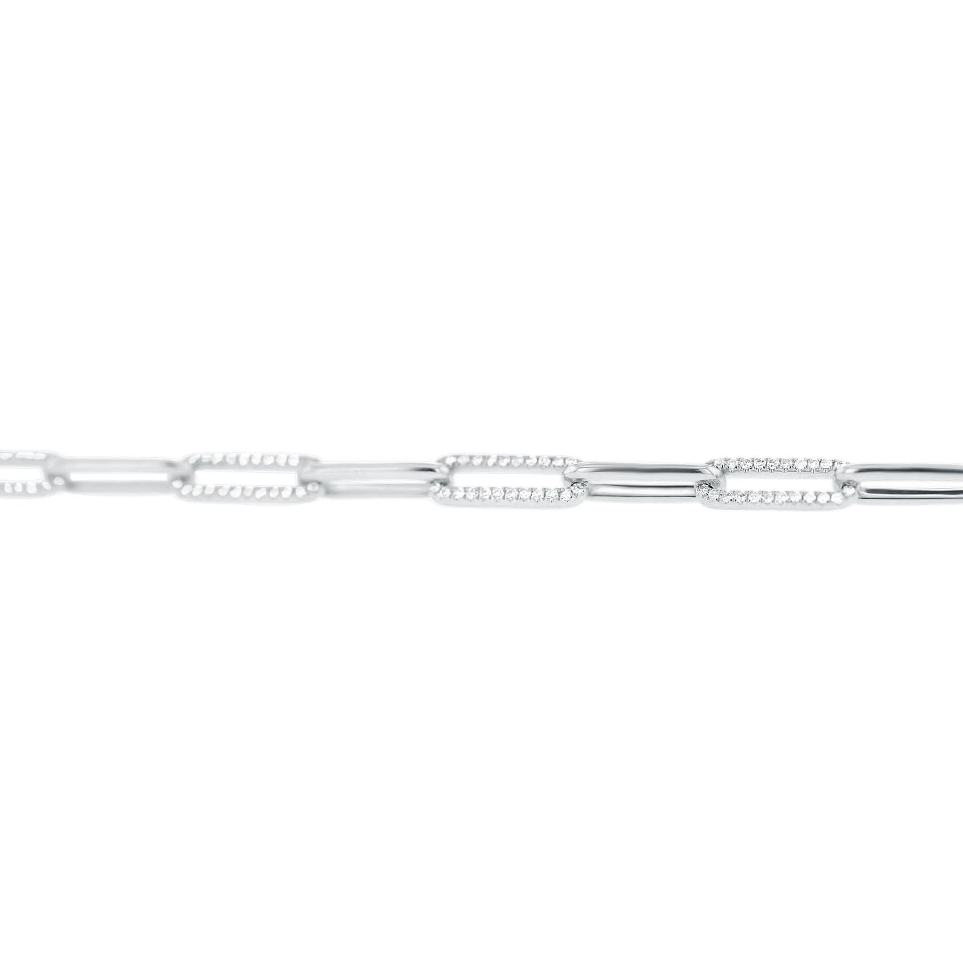 Shaula Paper Clip Pave Diamond Link Bracelet
