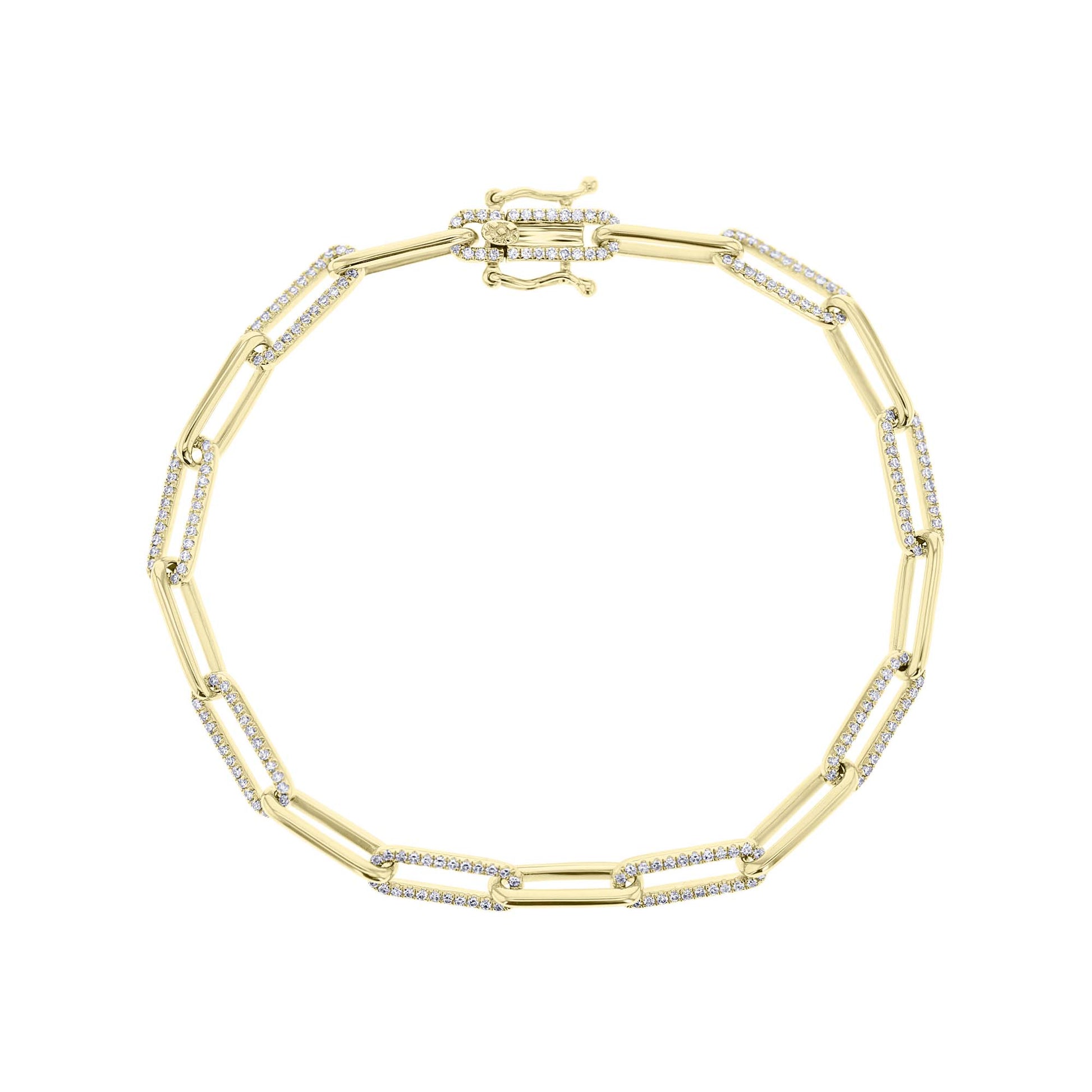 Shaula Paper Clip Pave Diamond Link Bracelet