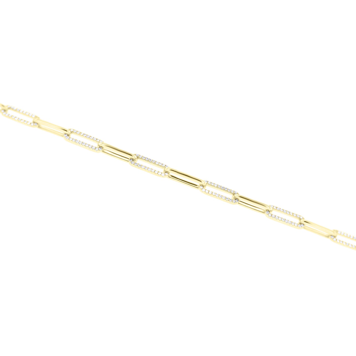 Shaula Paper Clip Pave Diamond Link Bracelet