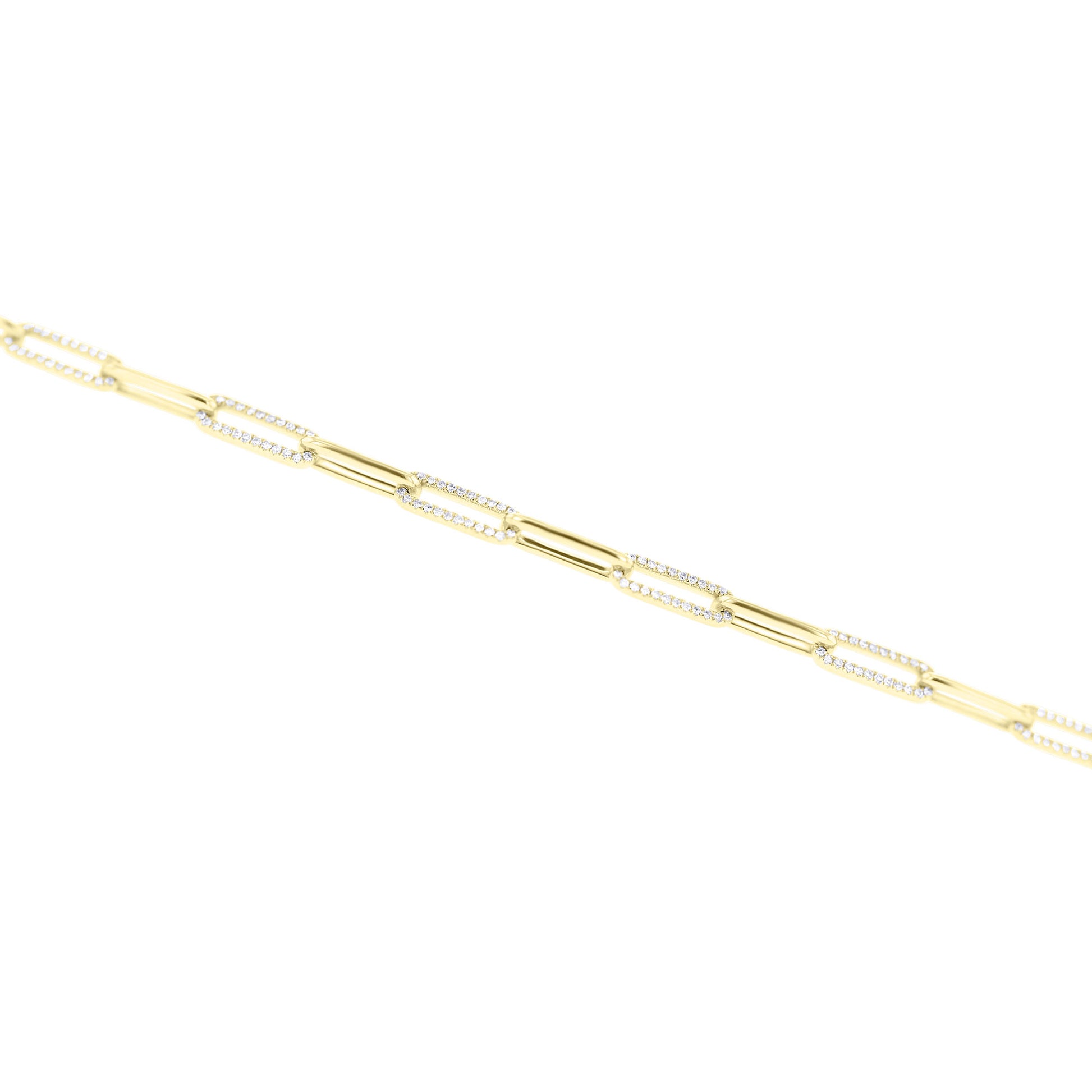 Shaula Paper Clip Pave Diamond Link Bracelet