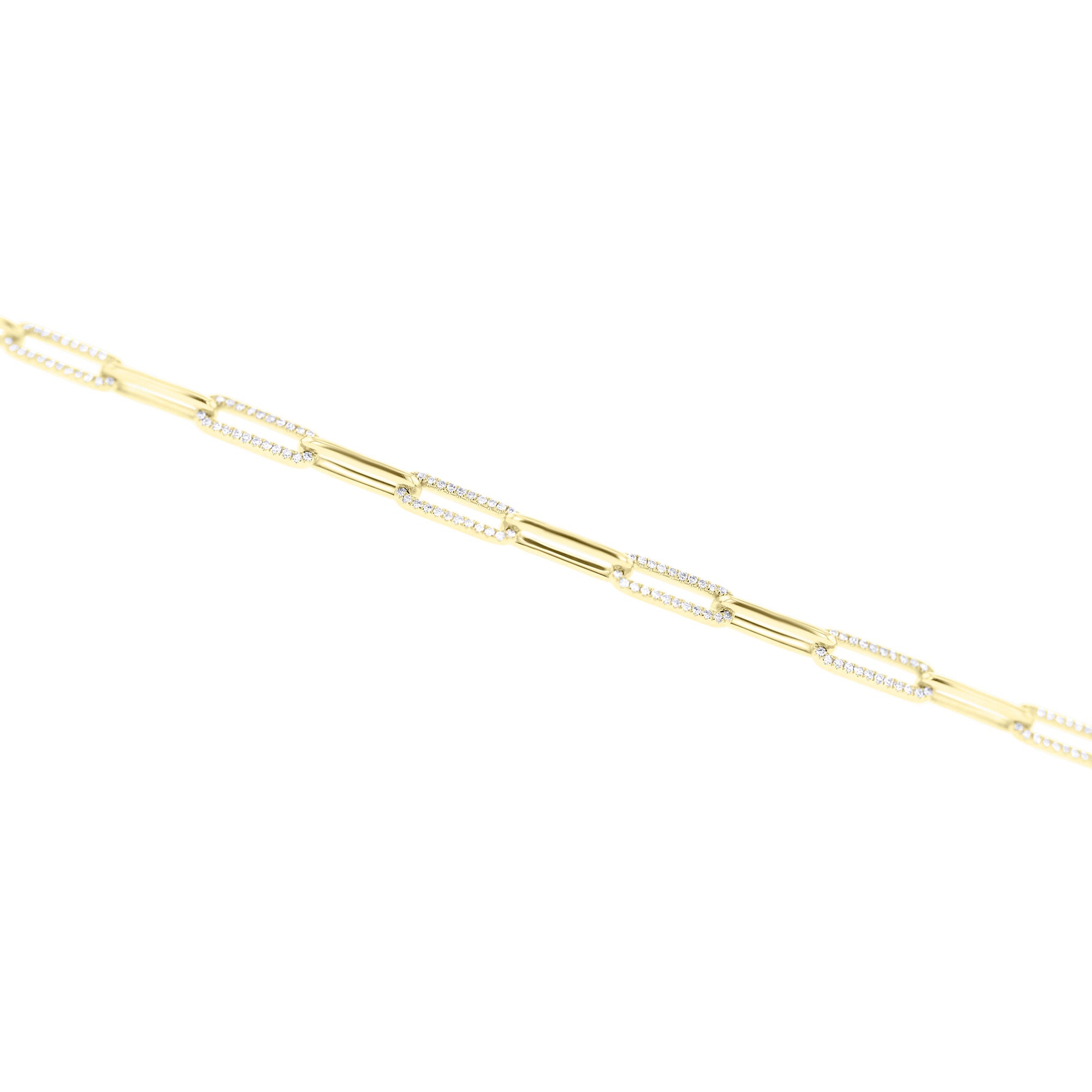 Shaula Paper Clip Pave Diamond Link Bracelet