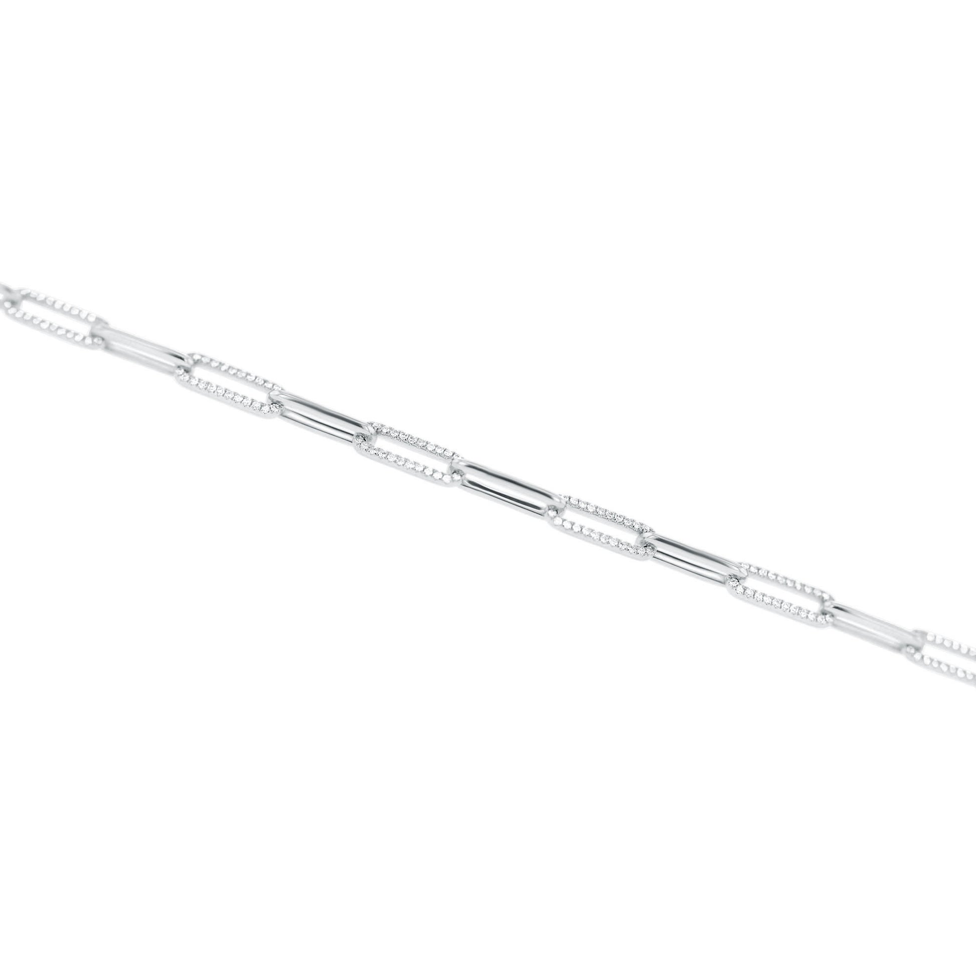 Shaula Paper Clip Pave Diamond Link Bracelet