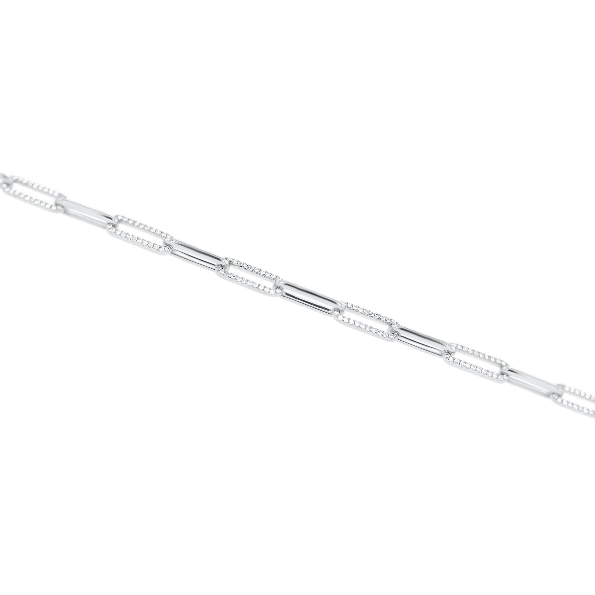 Shaula Paper Clip Pave Diamond Link Bracelet