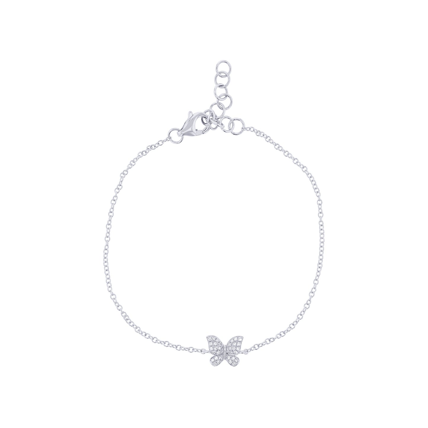 Petite Butterfly Chain Diamond Bracelet