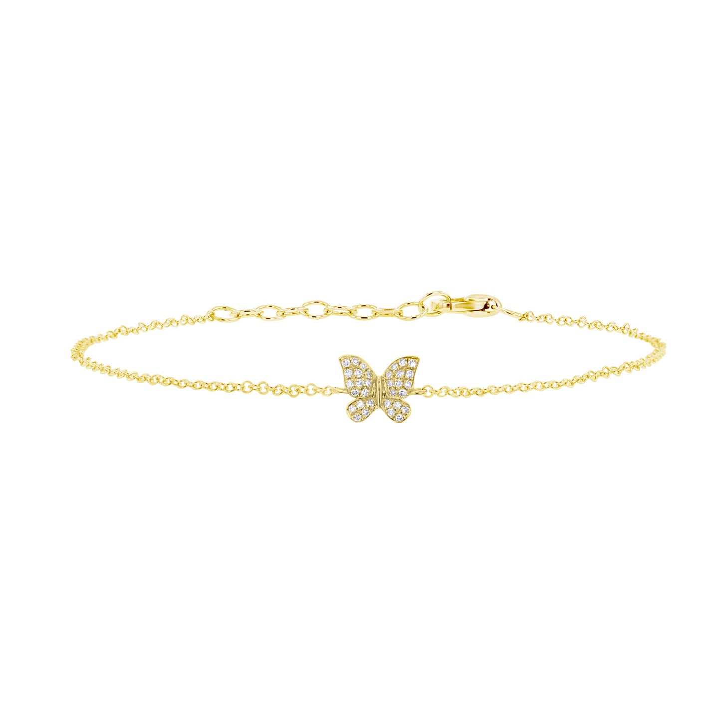 Petite Butterfly Chain Diamond Bracelet
