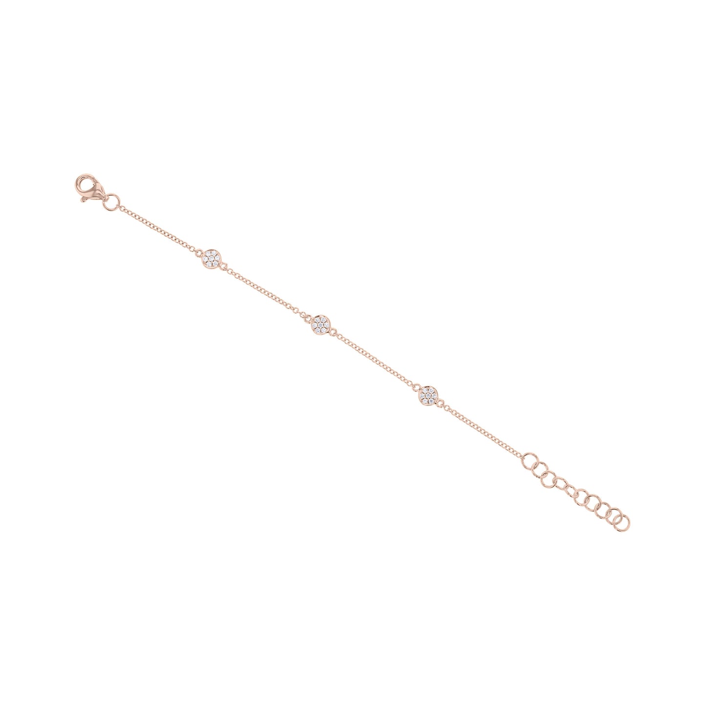 Pave Disc Station Diamond Bracelet