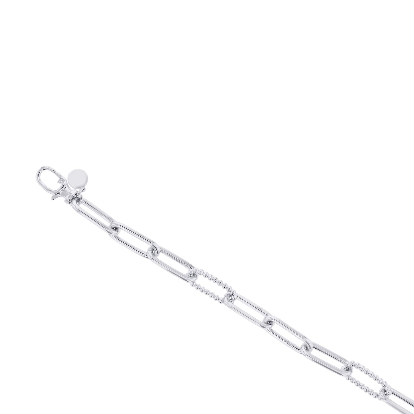 Silver Paper Clip Link Bracelet